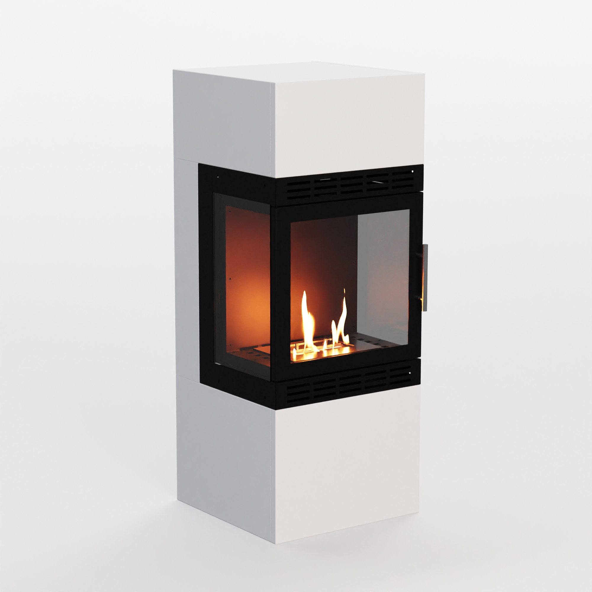 GLOW FIRE Echtfeuer-Dekokamin Lillesand Vision Ethanol Kamin, Bioethanol Kamin mit 3h Brenndauer, Heizleistung bis 2KW