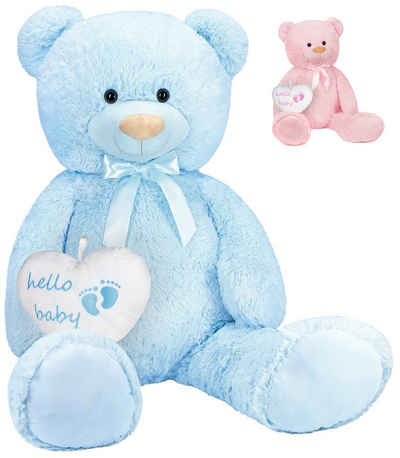BRUBAKER Kuscheltier »XXL Teddybär 100 cm groß mit Hello Baby Herz« (1-St), großer Teddy Bär, Stofftier Plüschtier