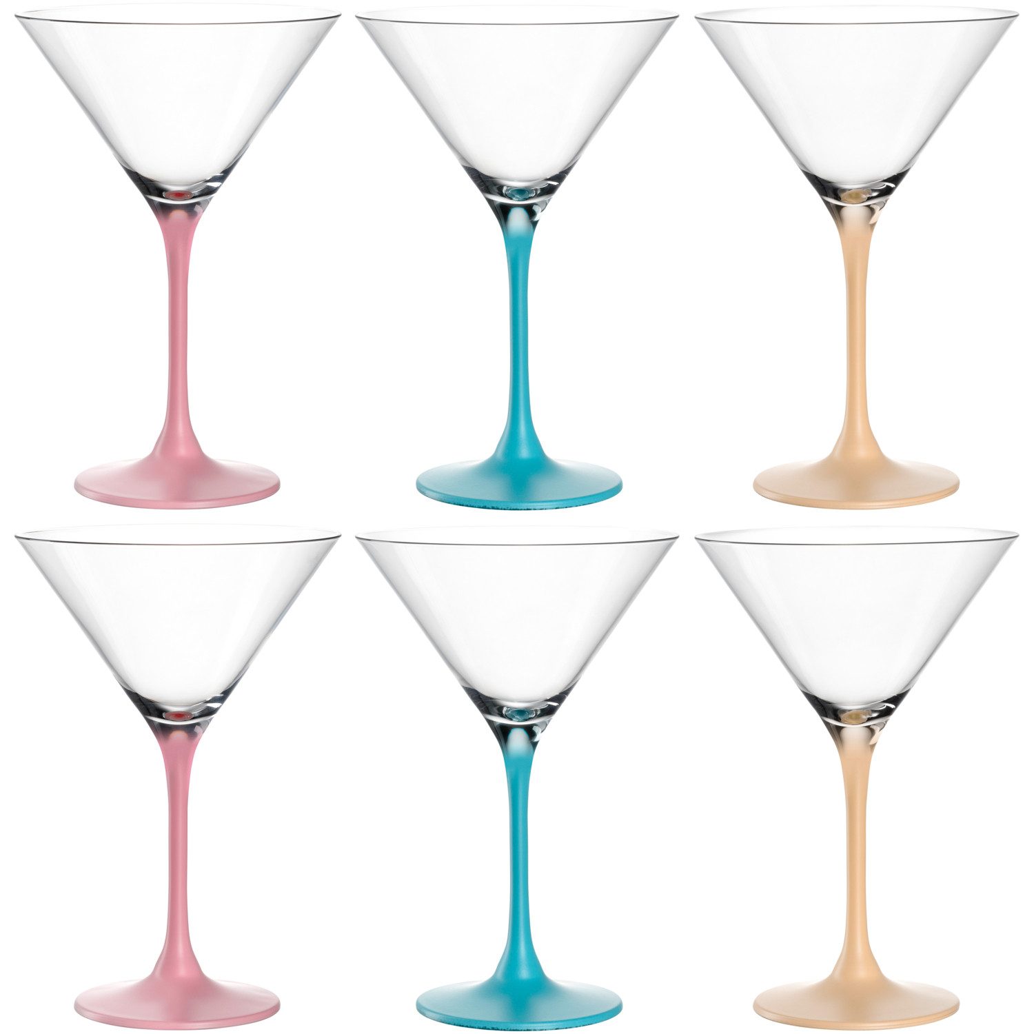 Cocktailglas BRERA, 230 ml, farbig sortiert, Cocktailschale, 6er-Set