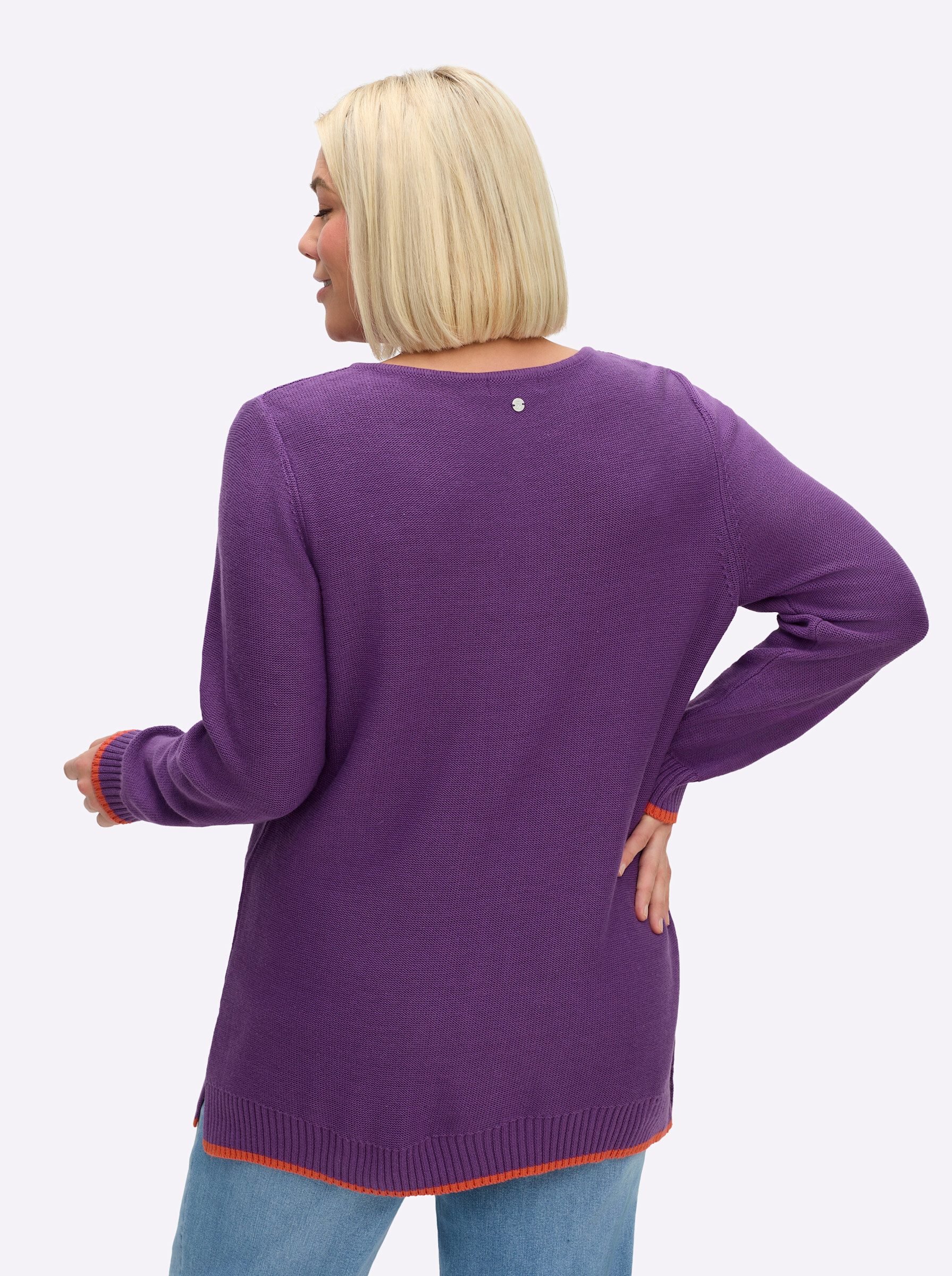 Sheego Strickpullover V-Ausschnitt-Pullover günstig online kaufen