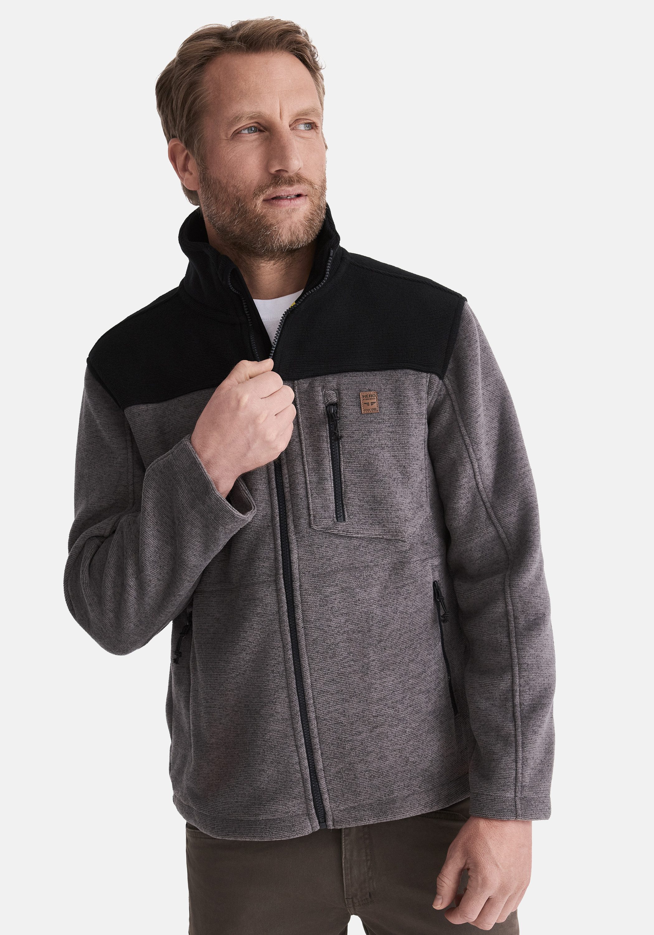 HERO by John Medoox Fleecejacke JOEL Heavy Strick-Fleecejacke Sherpa fleece günstig online kaufen