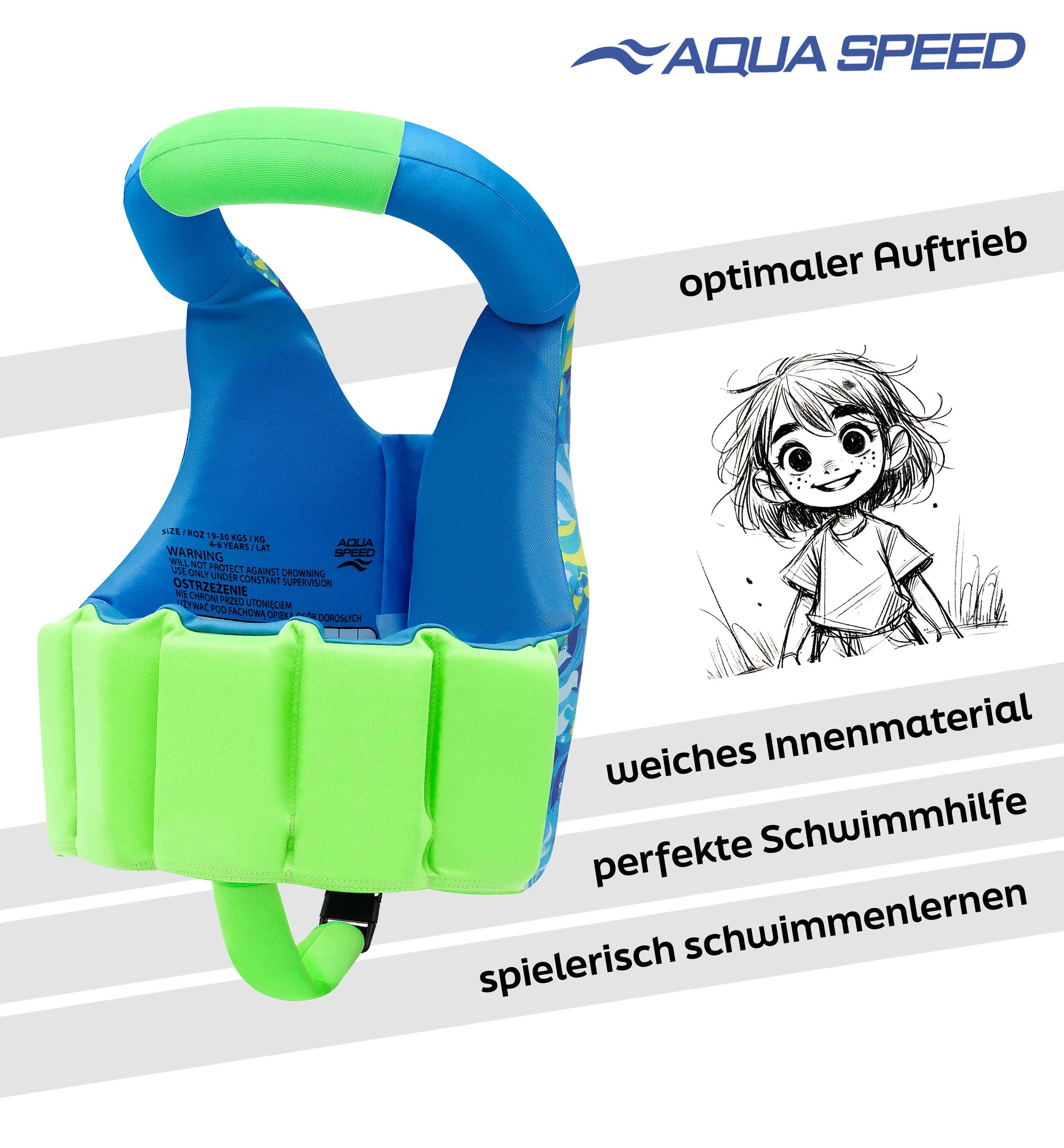 Aqua Speed Auftriebskörper Flytekraft Schwimmweste für Kinder 15-19 kg Ocean Wave (Sicheres Schwimmenlernen mit sanftem Auftrieb & hohem Tragekomfort), Perfekte – Bild 3 von 5