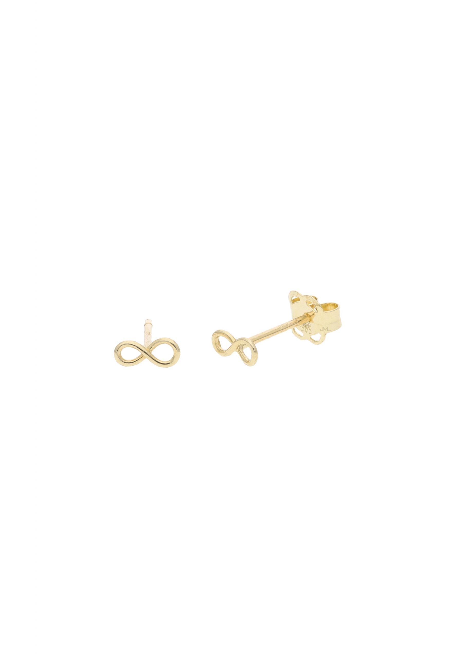 JuwelmaLux Paar Ohrstecker Ohrstecker Gold Infinity Ohrringe 1,3 x 4,7 mm (2-tlg), Damen Ohrstecker Gold 585/000, inkl. Schmuckschachtel
