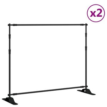 vidaXL Fotohintergrund Hintergrundstative 2 Stk Schwarz 254x243 cm Stahl