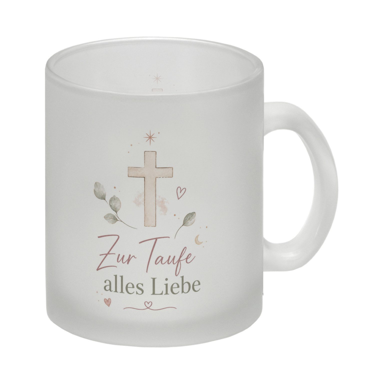 speecheese Tasse Glas Tasse Zur Taufe alles Liebe Becher Tauferinnerung Mit Spruch: ml