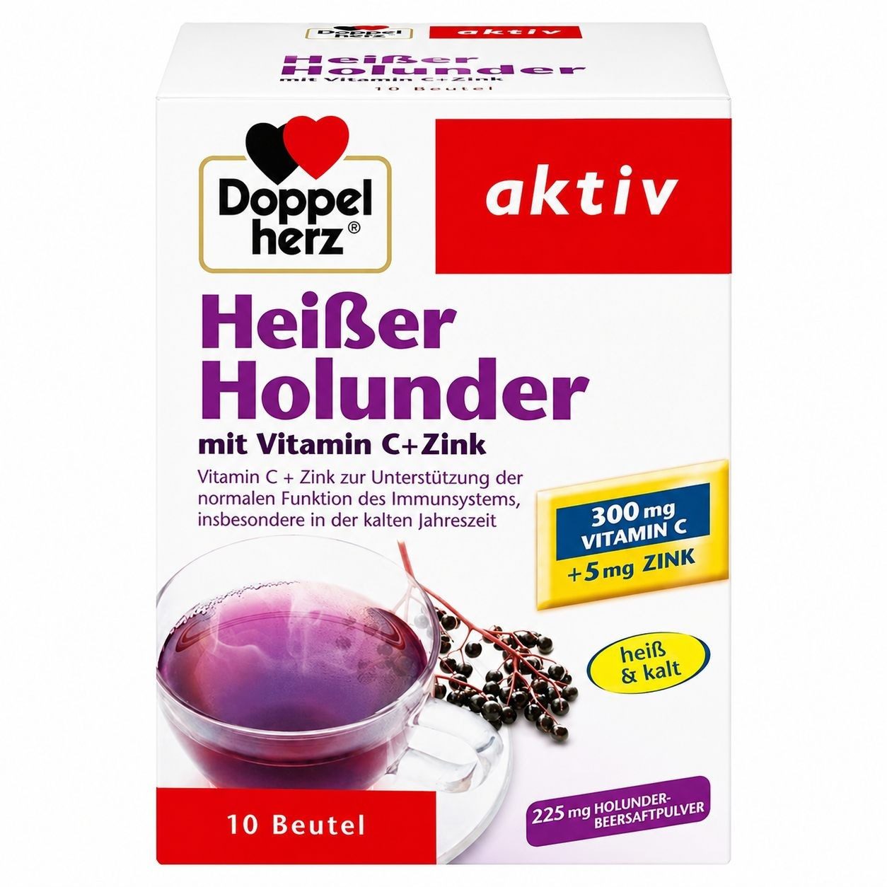 Queisser Pharma GmbH & Co. KG Tee DOPPELHERZ heißer Holunder m.Vit.C+Zink Granulat