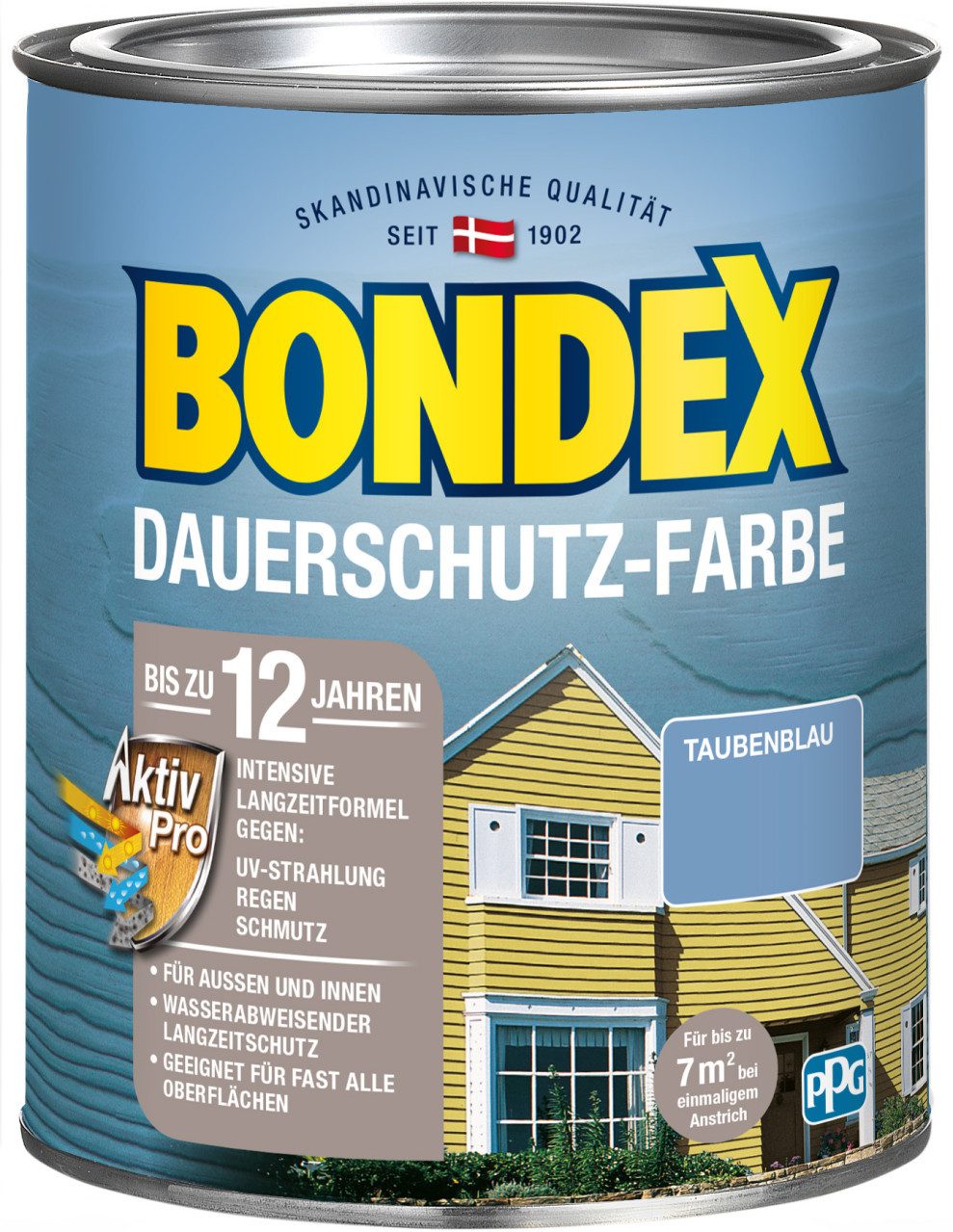 Bondex Holzschutzlasur Bondex Dauerschutz-Holzfarbe 750 ml taubenblau