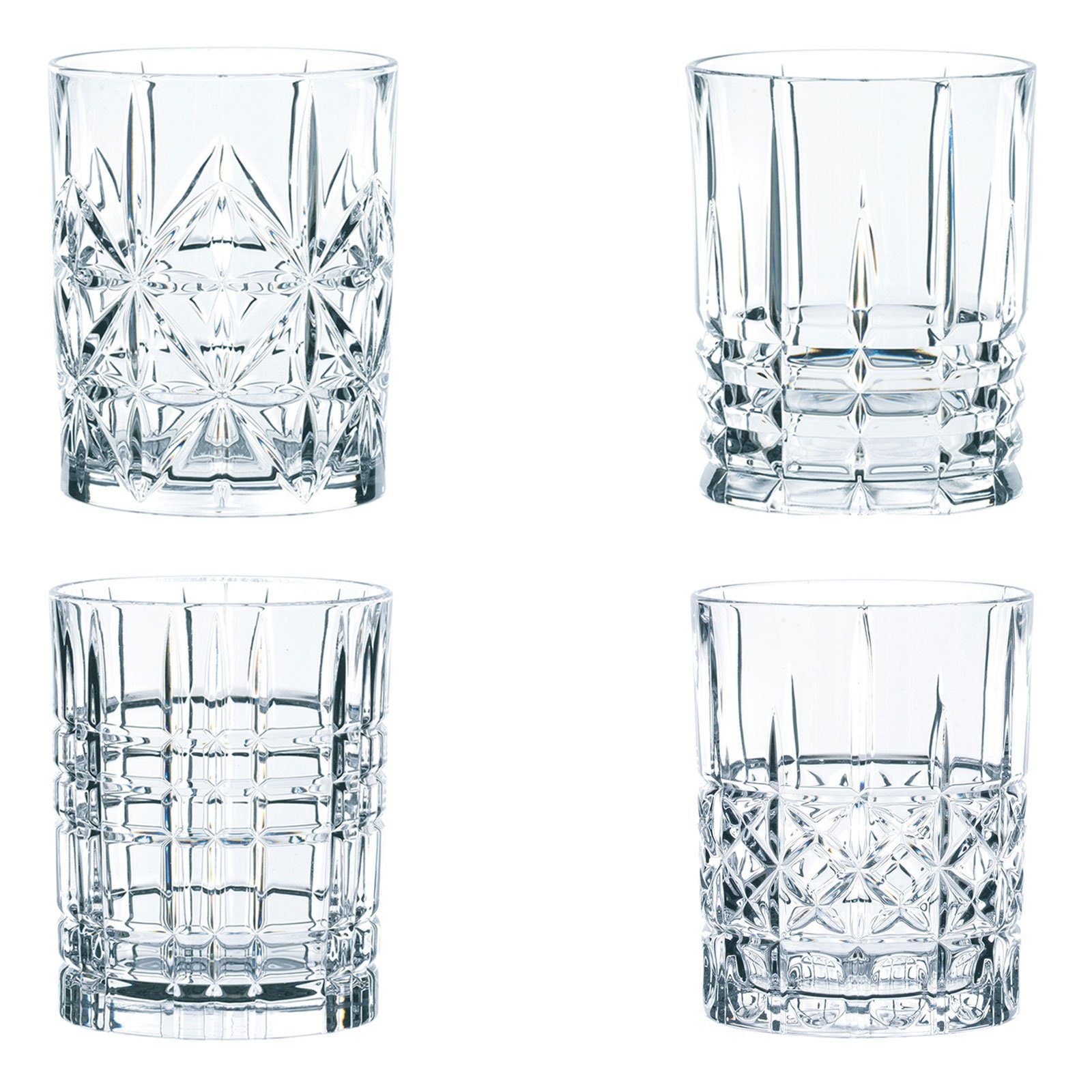 Glas Nachtmann 4xHighland Tumbler Schliffdekor Becher