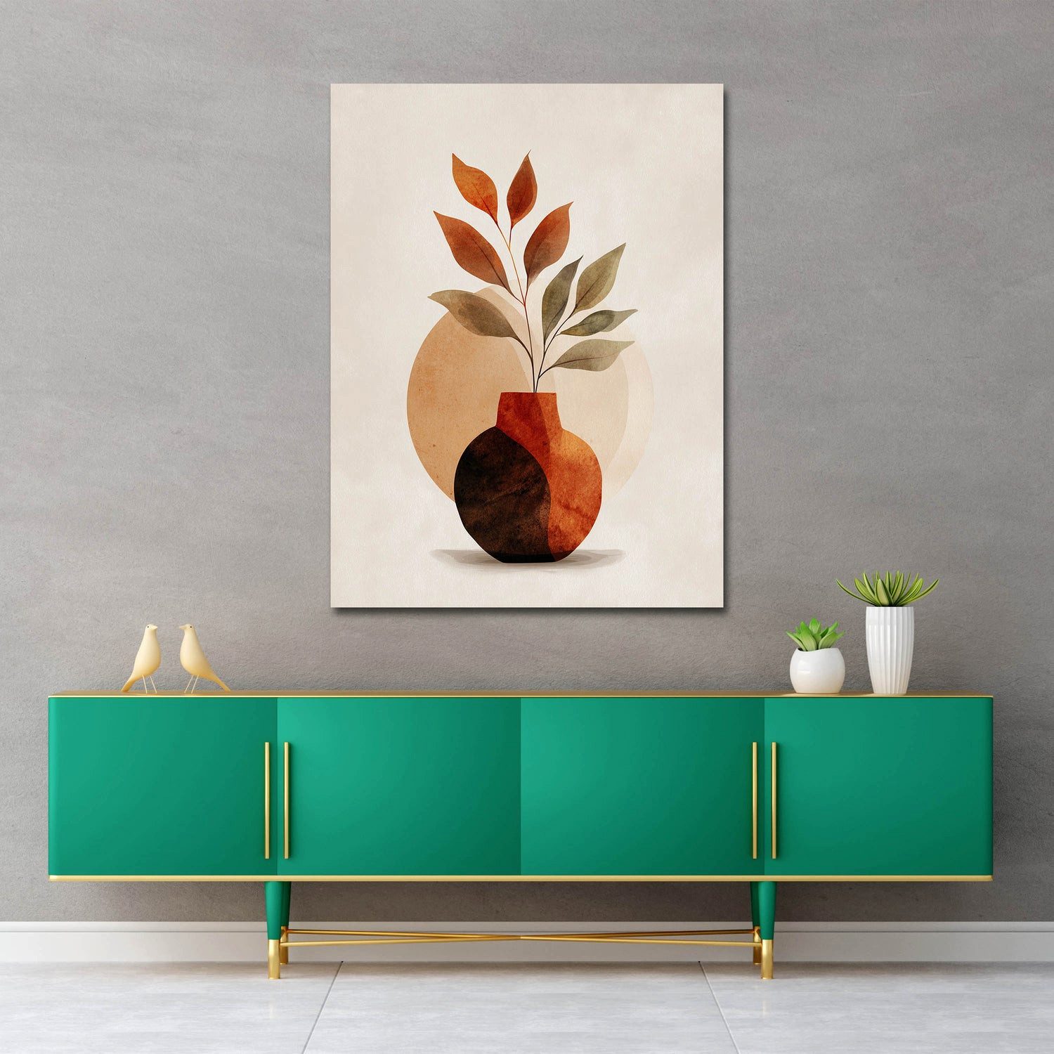 Artedinoi Leinwandbild Minimalistische Kunst Boho Leinwandbild Wandbild Kunstdruck XL Wanddek, Minimalistische Boho-Kunst