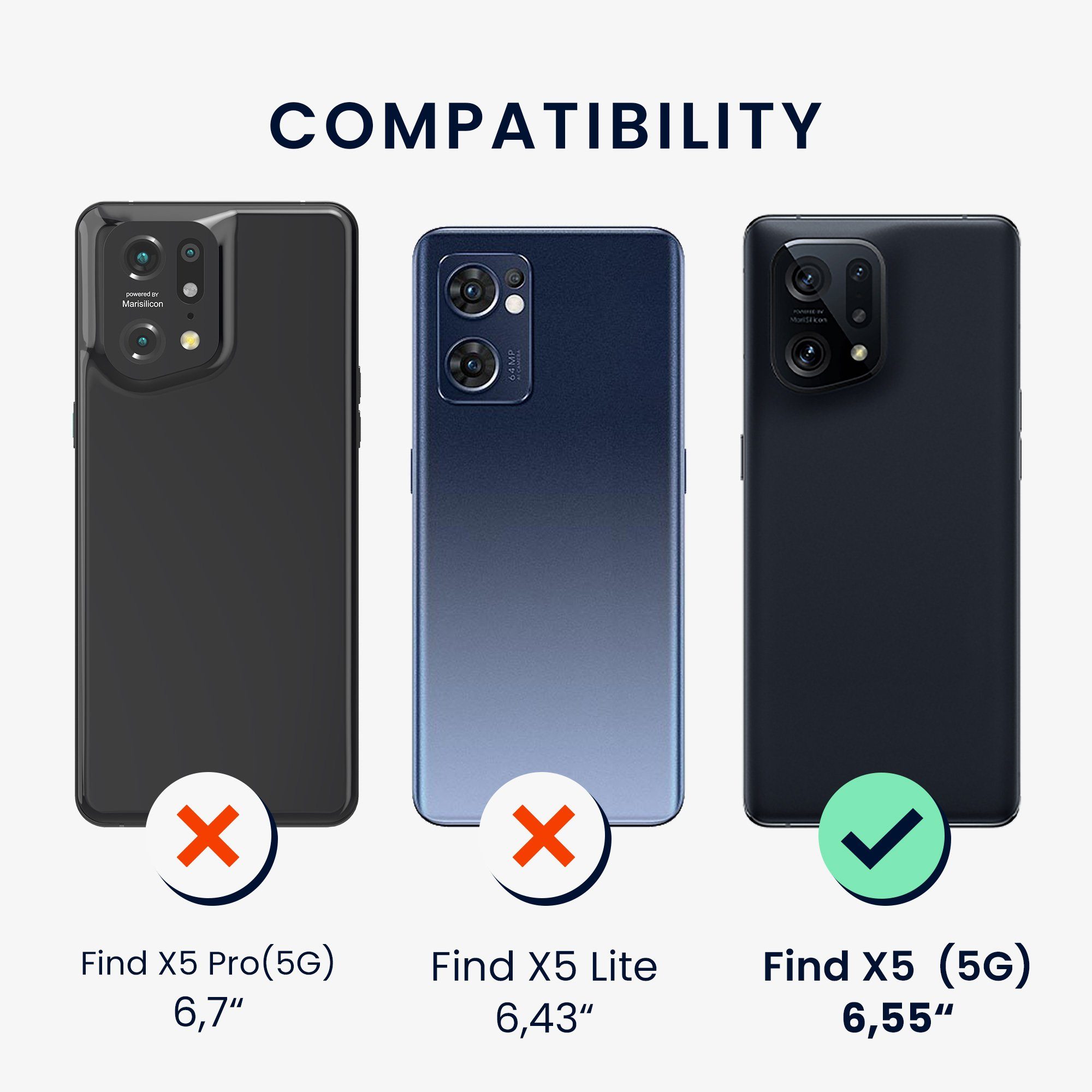 kwmobile Smartphone-Hülle Handyhülle für Oppo Find X5 (5G) Hülle, Weiches Handy Silikon Case - Schutzhülle Cover