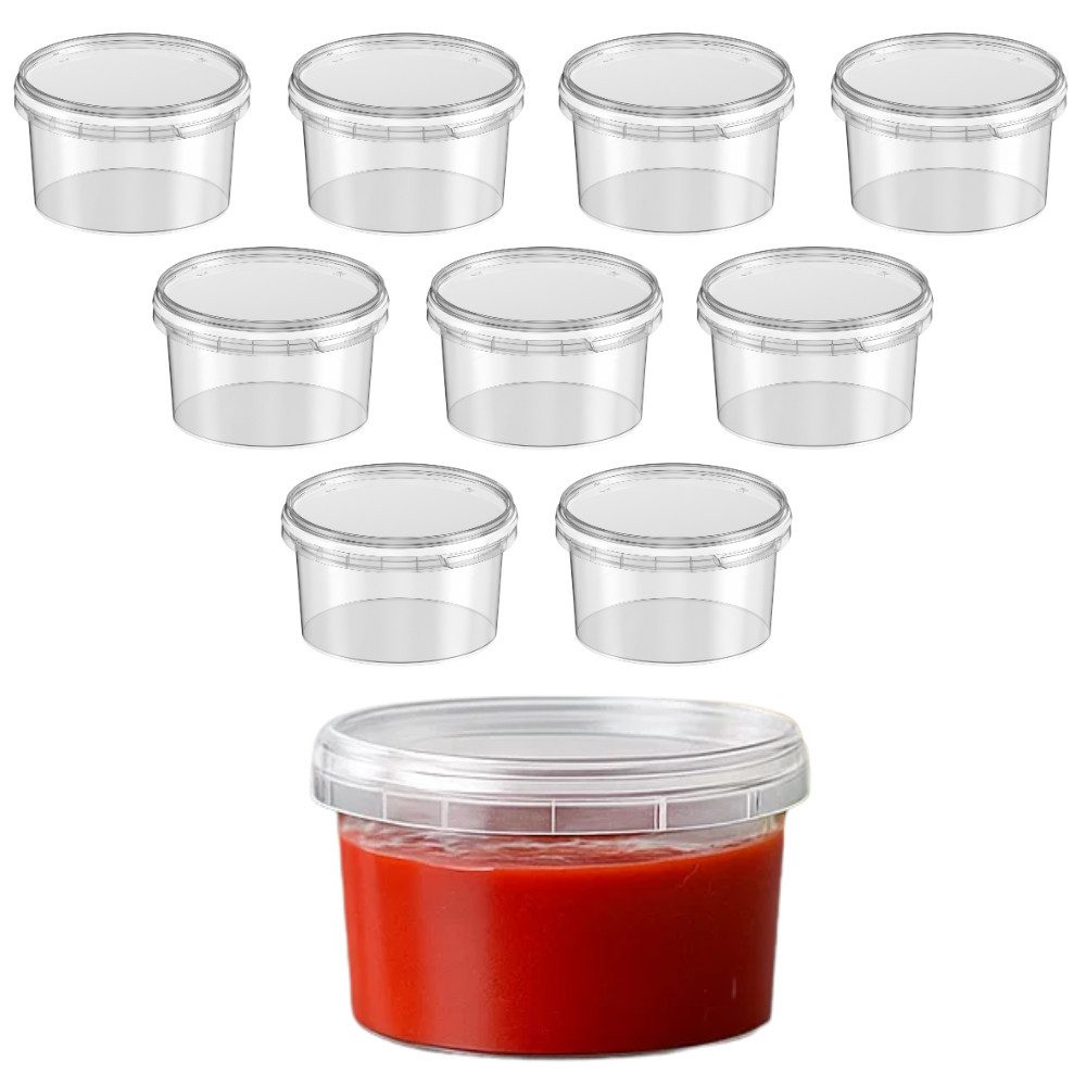 mikken Frischhaltedose Frischhaltebox 240 ml Gefrierdose Kunststoffdose Plastikdose, (Spar-Set, 10-tlg., Vorratsset), Heiß- & Kaltabfüllung, luftdicht, auslaufsicher
