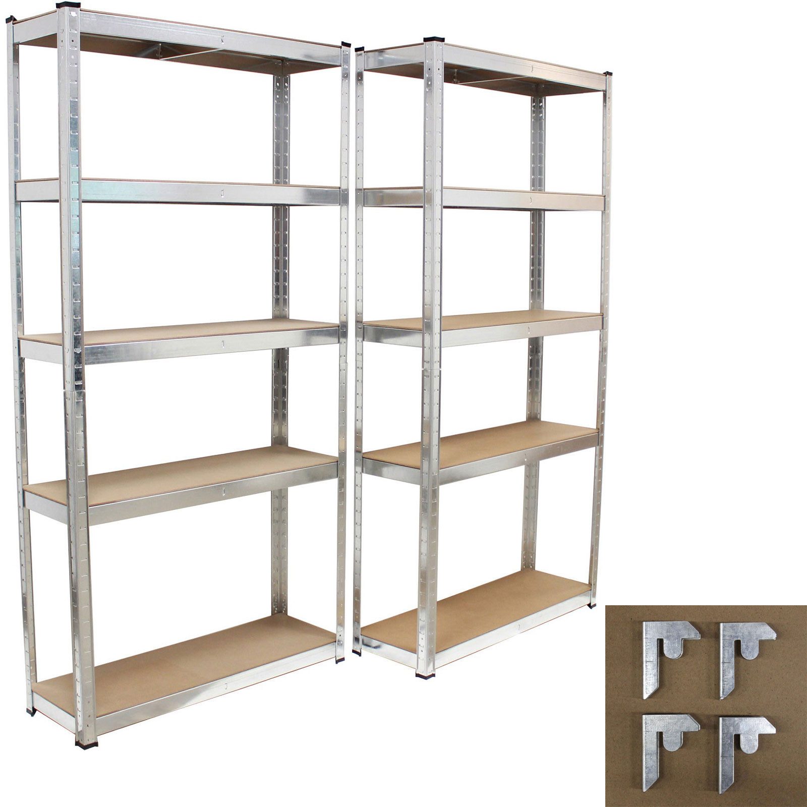 TRUTZHOLM Steckregal 180x90x30 cm 2er Set Schwerlastregal 875kg Lagerregal Kellerregal, Kombi-Set 2-tlg., Mittelsteg
