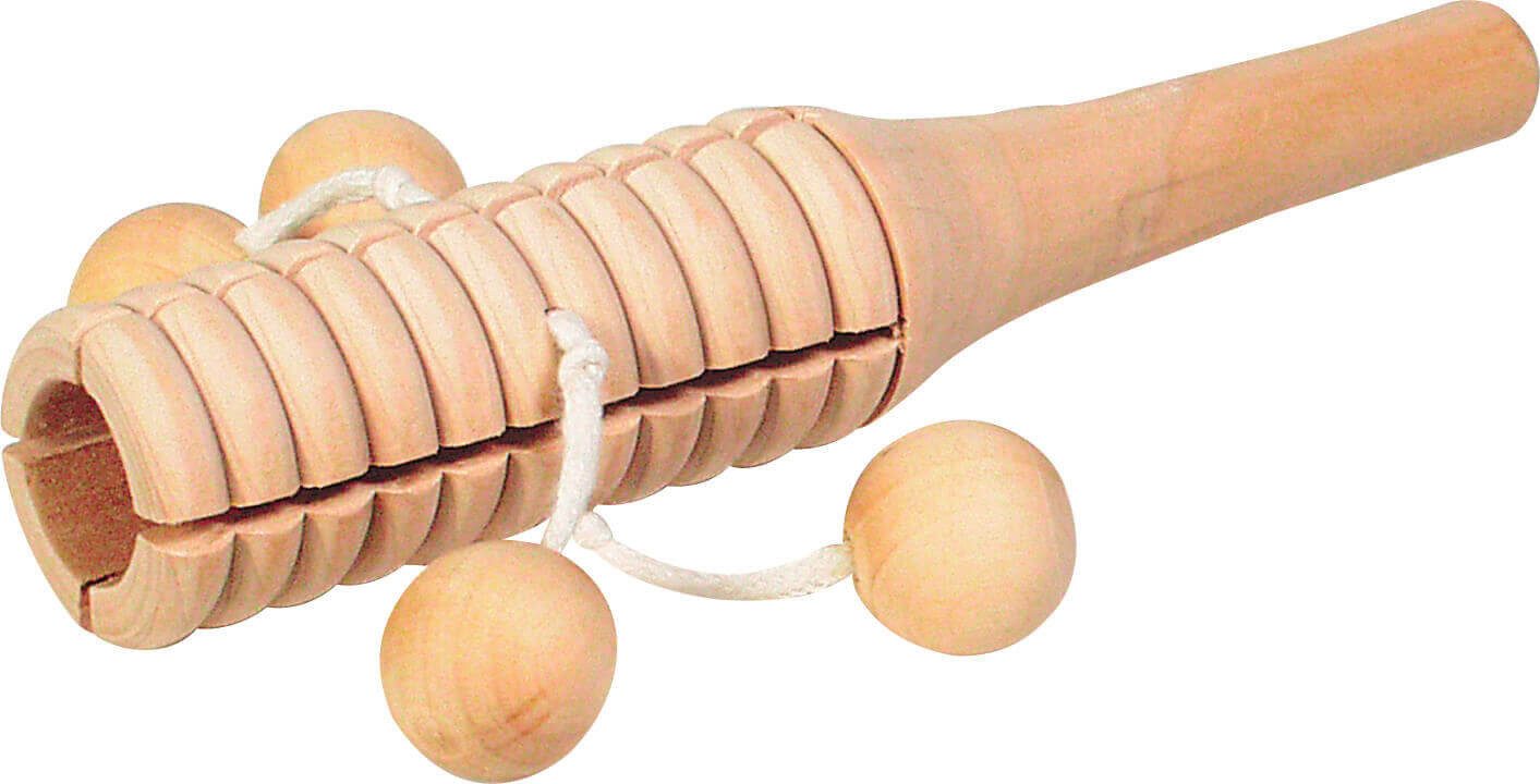 goki Spielzeug-Musikinstrument goki Tonblock mit 4 Holzkugeln