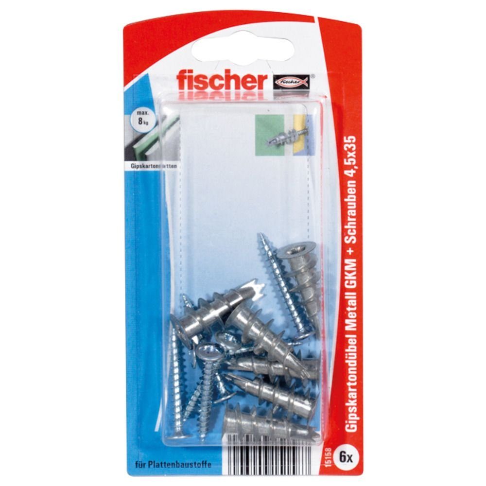 fischer Schrauben- und Dübel-Set Fischer Gipskartondübel GKM 31 mm - 6 Stück