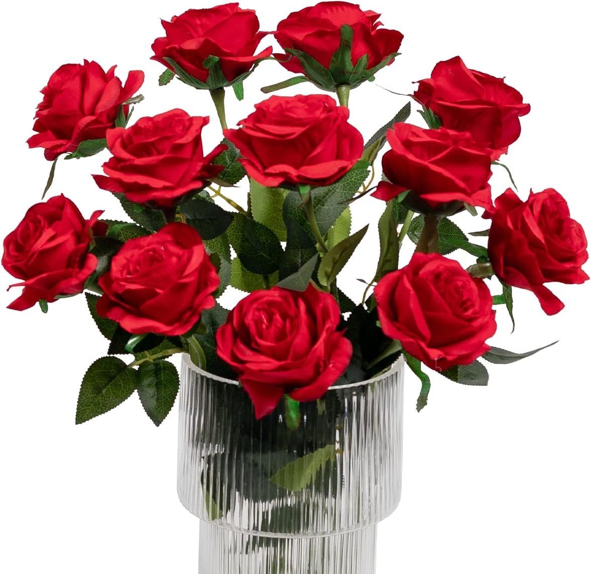 Kunstblume 10pcs Künstliche Rose Blumen DIY Rot Dekor für Stiel Party Hochzeitsstrauß Seidenrosen, Wohnkultur Gefälschte Tisch Mutoy, Herzstück Langer