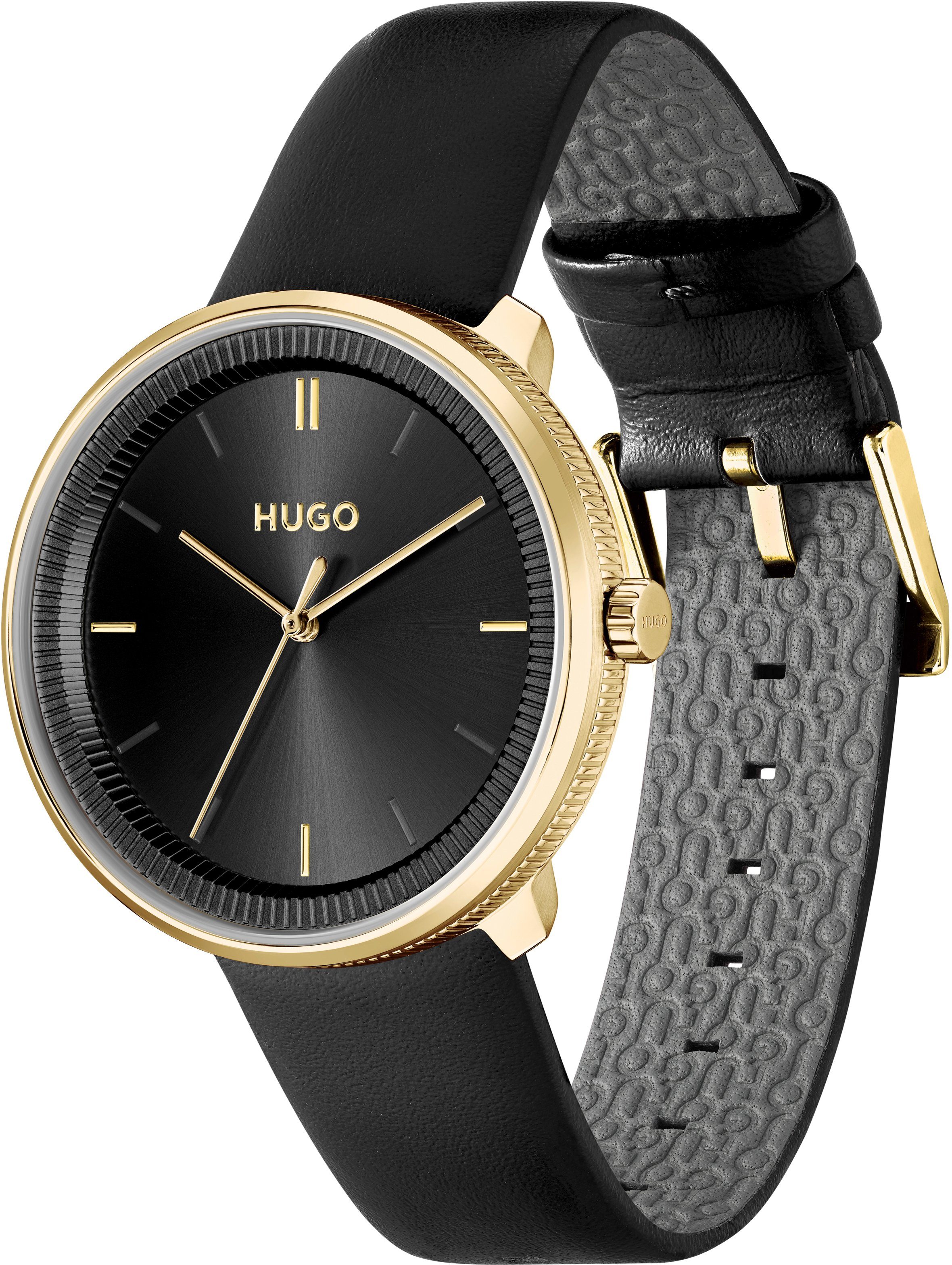 HUGO Quarzuhr #FLUID, 1520026, mit ideal (Set, als Uhr 2-tlg., Geschenk Wechselband), auch
