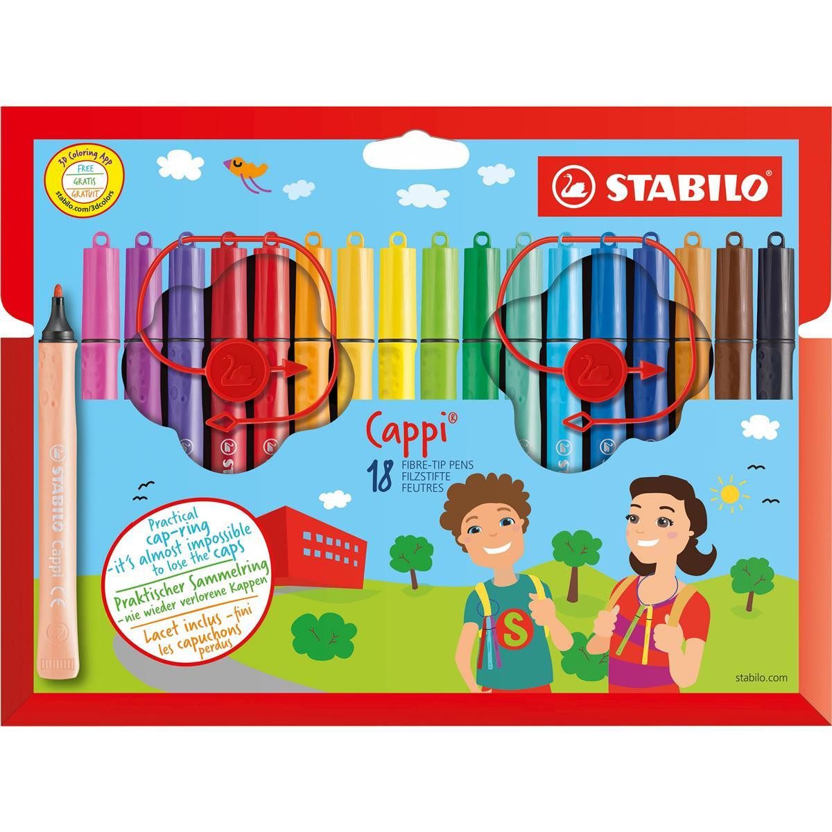 STABILO Filzstift STABILO Cappi Filzstift - 1 mm - 18er Set