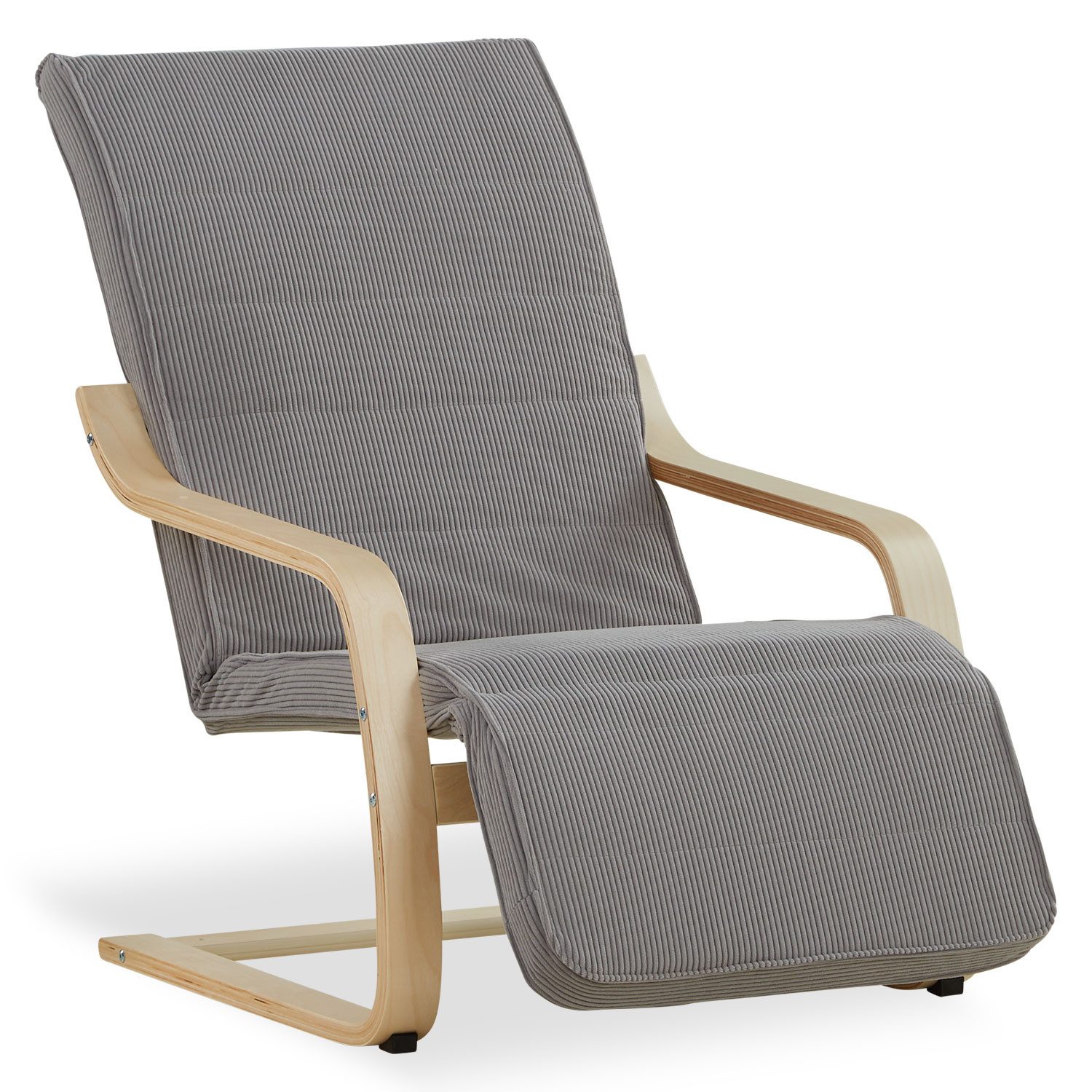 Homestyle4u Relaxsessel Sessel Cord Stoff Grau günstig online kaufen