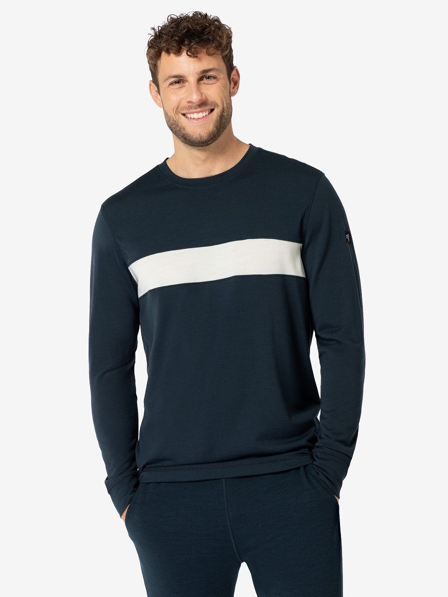 SUPER.NATURAL Sweatshirt für Herren, Merino MONTANA mit Streifen, casual günstig online kaufen