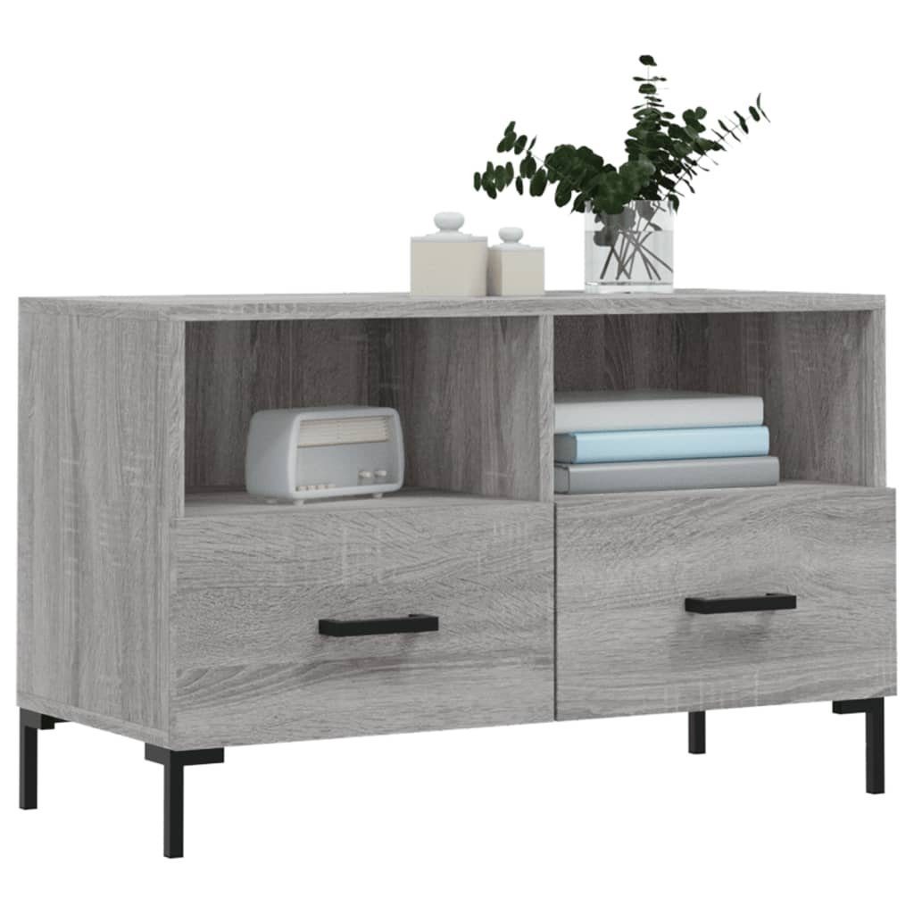 Holzwerkstoff 80x36x50 cm TV-Schrank furnicato Grau Sonoma