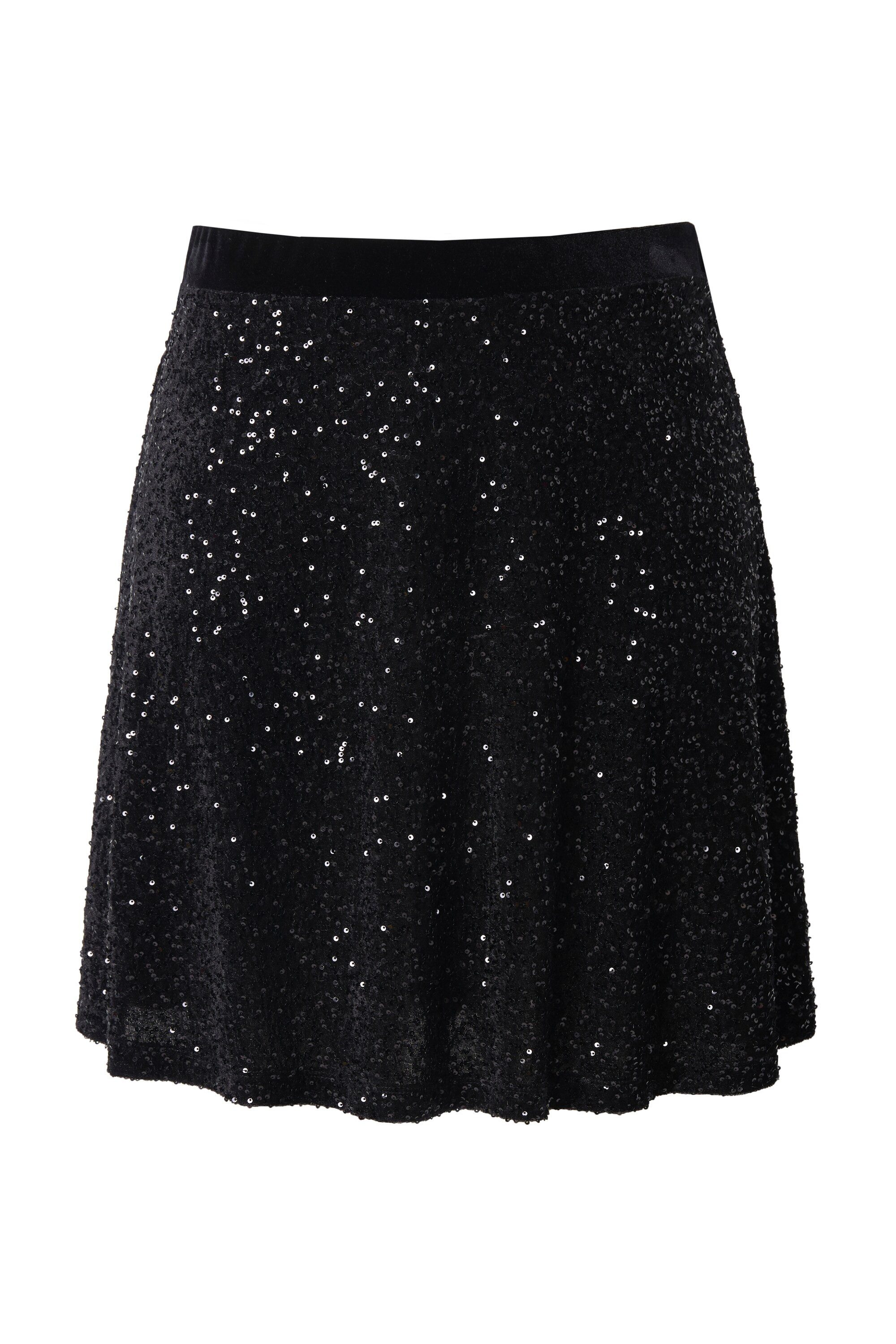 MIAMODA Jerseyrock Pailletten-Tellerrock kurz und weit Elastikbund günstig online kaufen