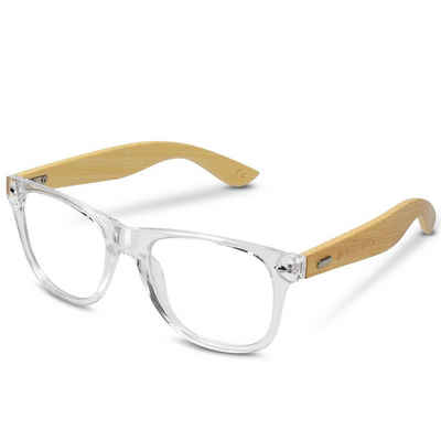 Navaris Brille Retro-Brille ohne Sehstärke - Anti-Blaulicht, Bambus-Bügel, Retro-Brille ohne Sehstärke - Anti-Blaulicht, Bambus-Bügel