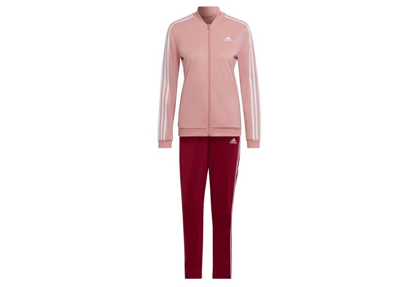 adidas Sportswear Trainingsanzug 3 Streifen DamenTrainingsanzug rosa rot weiß › rosa - Onlineshop OTTO