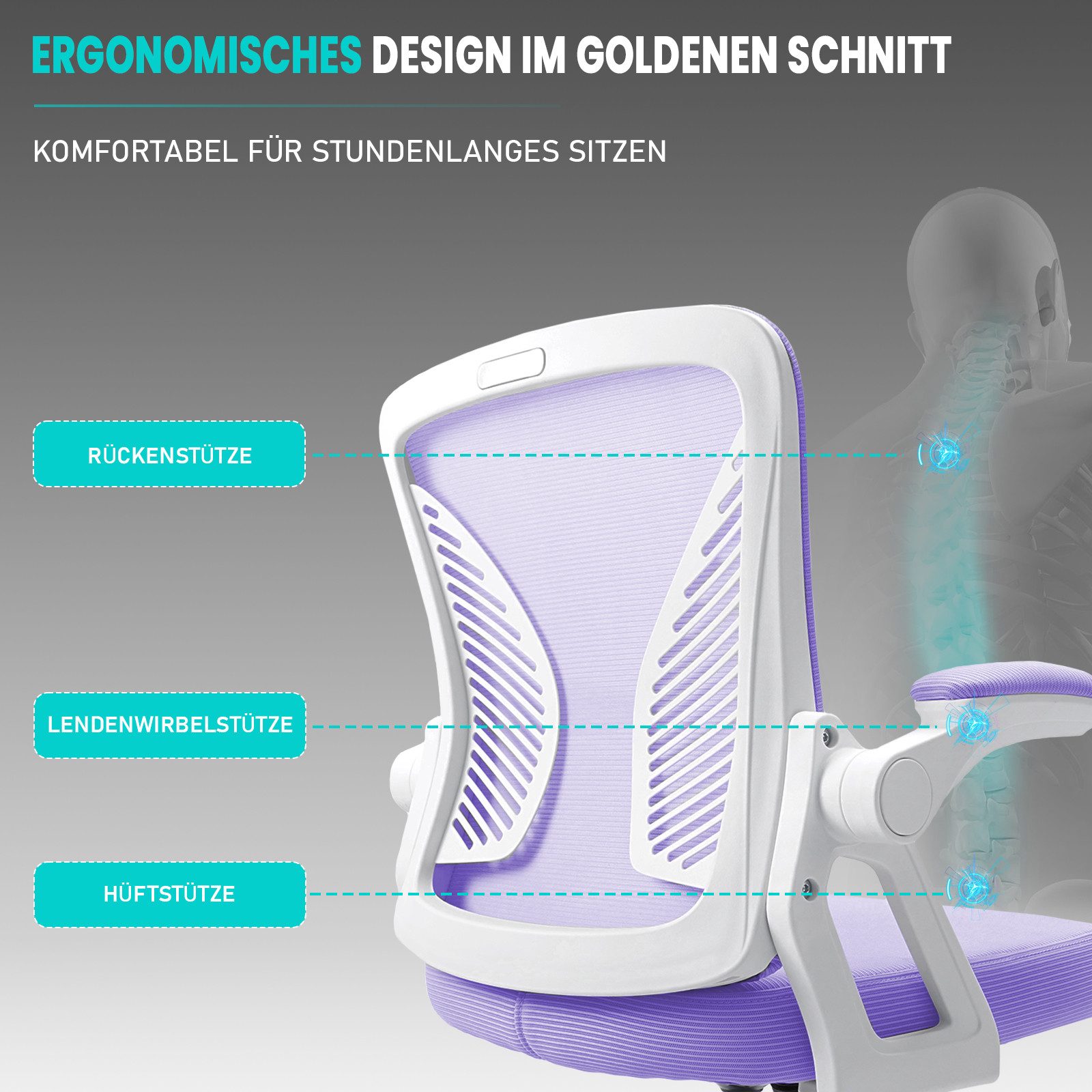 Milacyee Bürostuhl Ergonomisch Bürostuhl Schreibtischstuhl,Stuhl mit günstig online kaufen