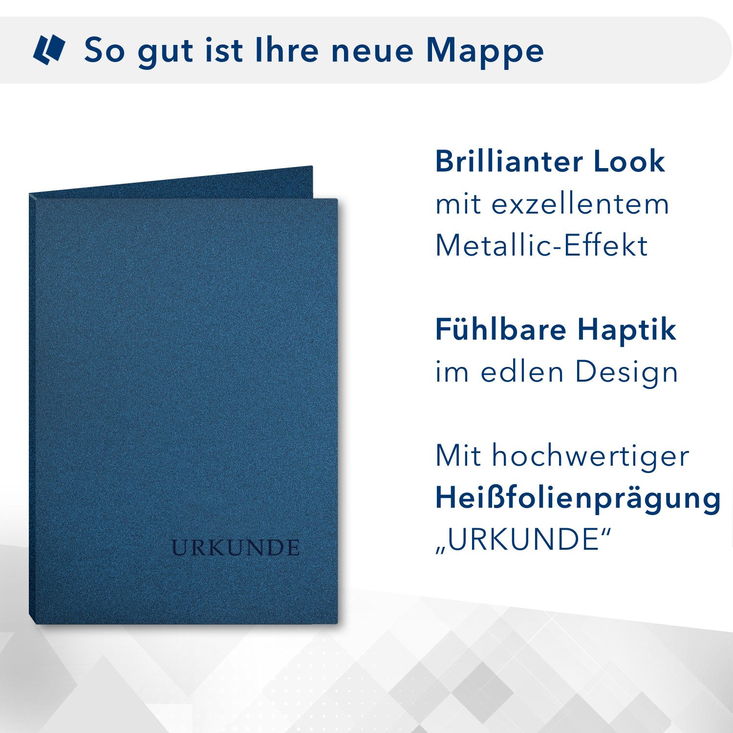 STRATAG Organisationsmappe Urkundenmappen Esclusiva® Basic - 5 Stück 1-tlg Metallic-Effekt (Set, 5-St., Metallic-Karton mit hochwertiger Prägung URKUNDE), direkt vom Hersteller STRATAG - handgefertigt in Deutschland
