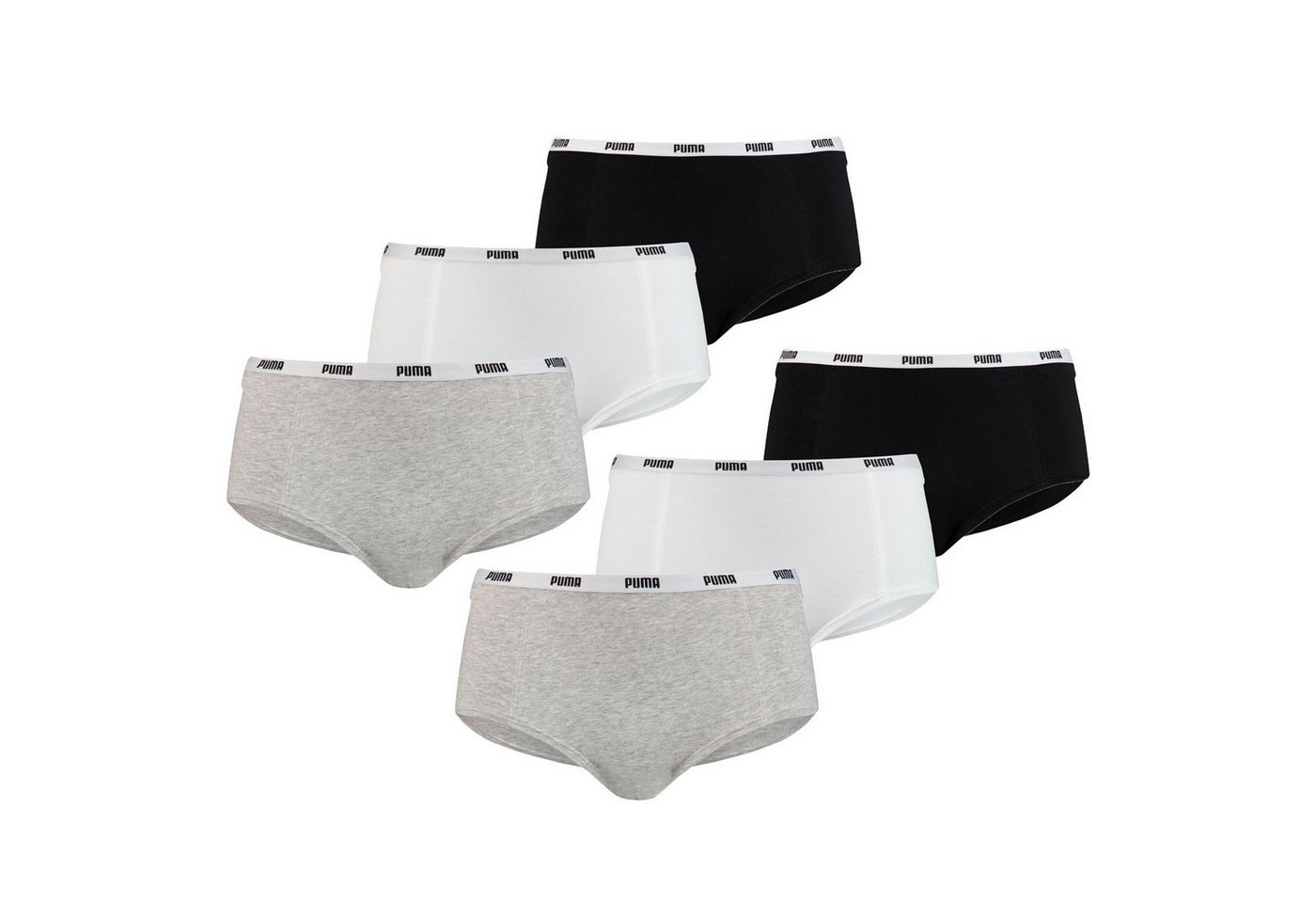 PUMA BODYWEAR Panty Mini Shorts Comfort Cotton Stretch (Set) Webgummibund, Logo