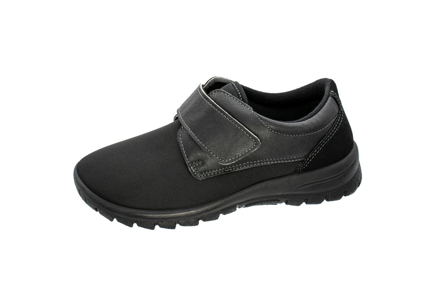 Fischer-Markenschuh Ortho Aktiv Klettschuh aus Stretch/Lederimitat, mit Molton-und Mircotexfutter, Weite H
