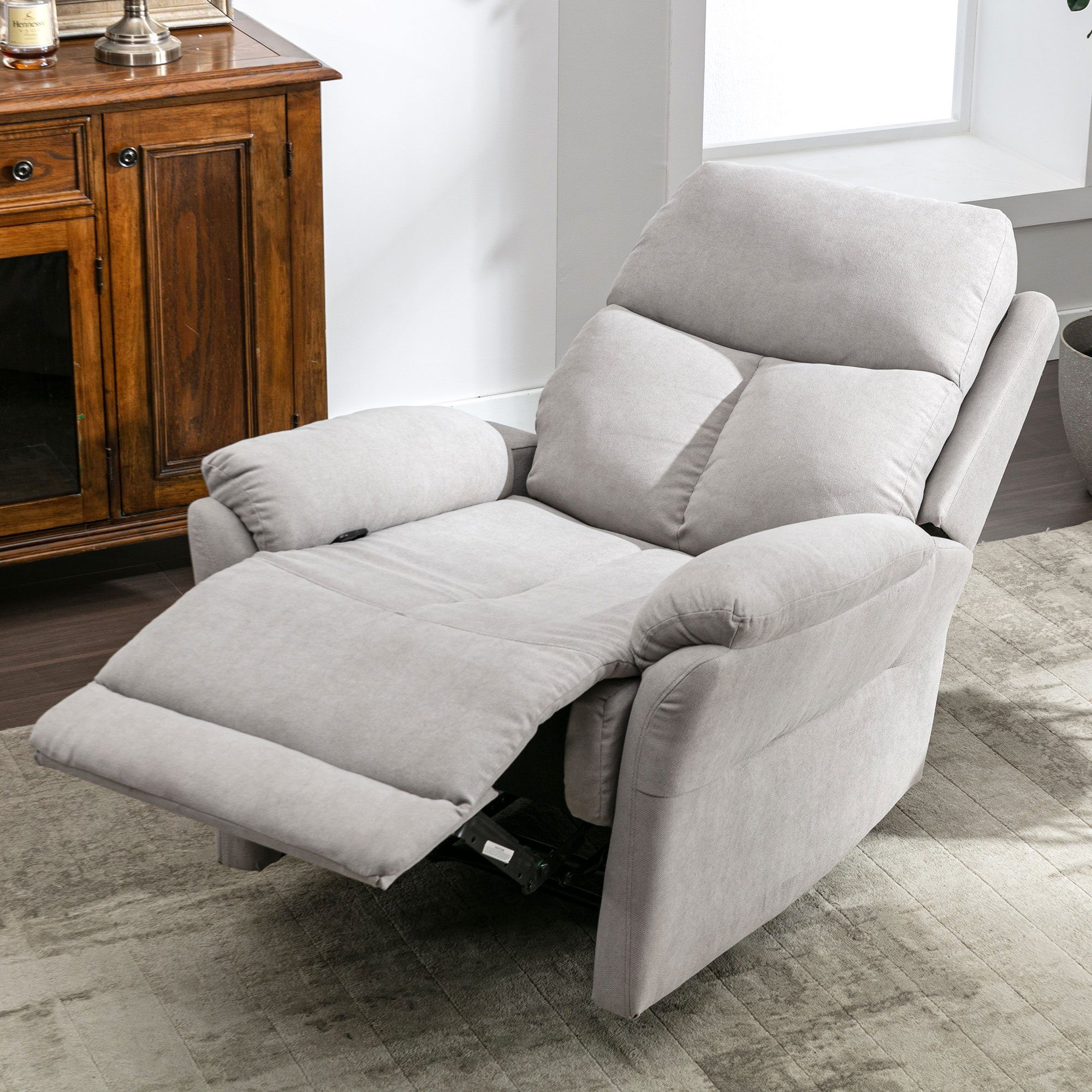 Merax TV-Sessel, mit Liegefunktion, Relaxsessel mit Stoffbezug, Кресла verstellbar