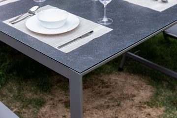 MANDALIKA Garden Gartentisch Aluminium Glaskeramik Dining Tisch Lyon 220x100 cm (1-St)