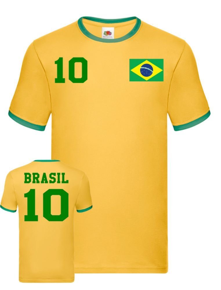 Sport Fußball Trikot T-Shirt America & Weltmeister Brasilien Brownie Copa WM Herren Blondie