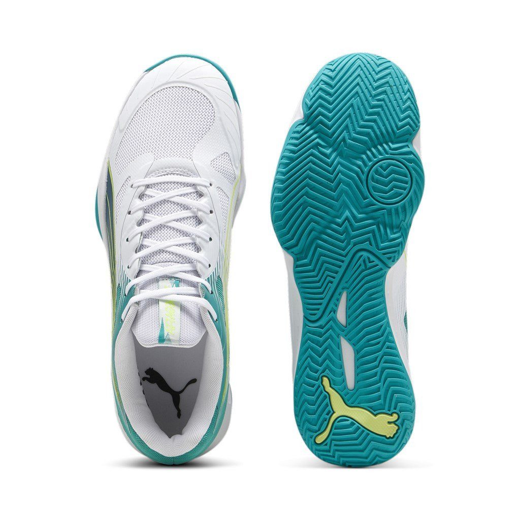 PUMA Hallen-Indoorschuhe Attacourt weiss/grün Herren Badmintonschuh