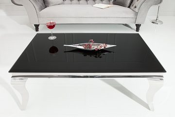 riess-ambiente Couchtisch MODERN BAROCK 100cm schwarz, Wohnzimmer · Glasplatte · Edelstahl · eckig