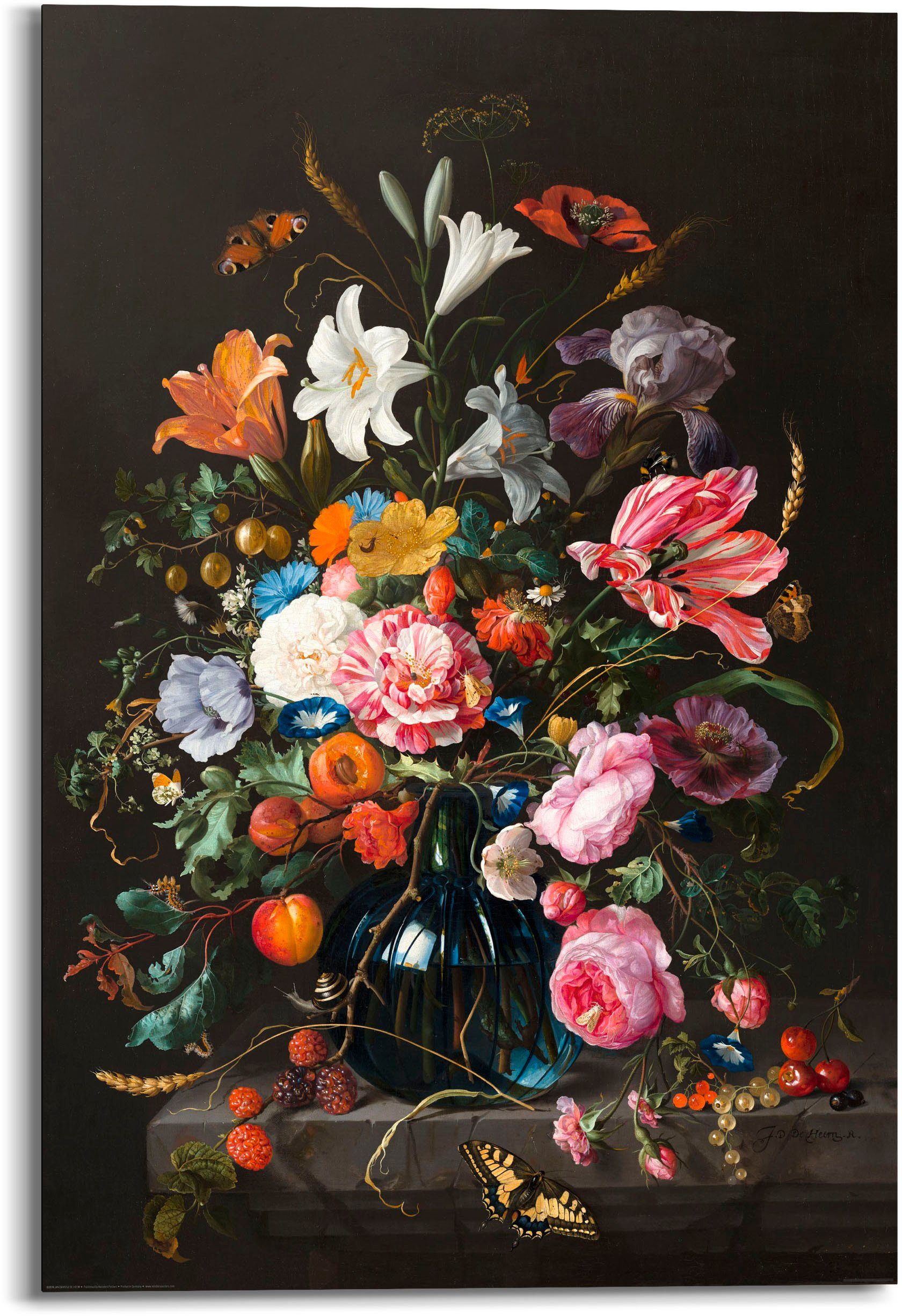 Reinders! Holzbild Stilleben Blumen in Vase Jan Davidsz de Heem, (1 St)