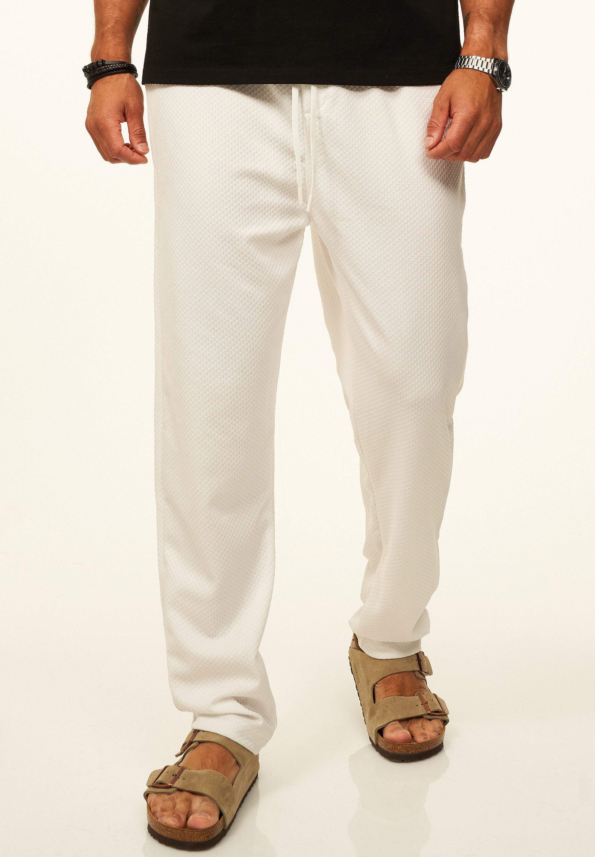 Stoffhose als Sommerhose mit Gummibund & Kordel im Chinohose Stil