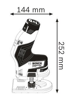 ohne Bosch Professional Akku-Fräse 12V-8, GKF Akku