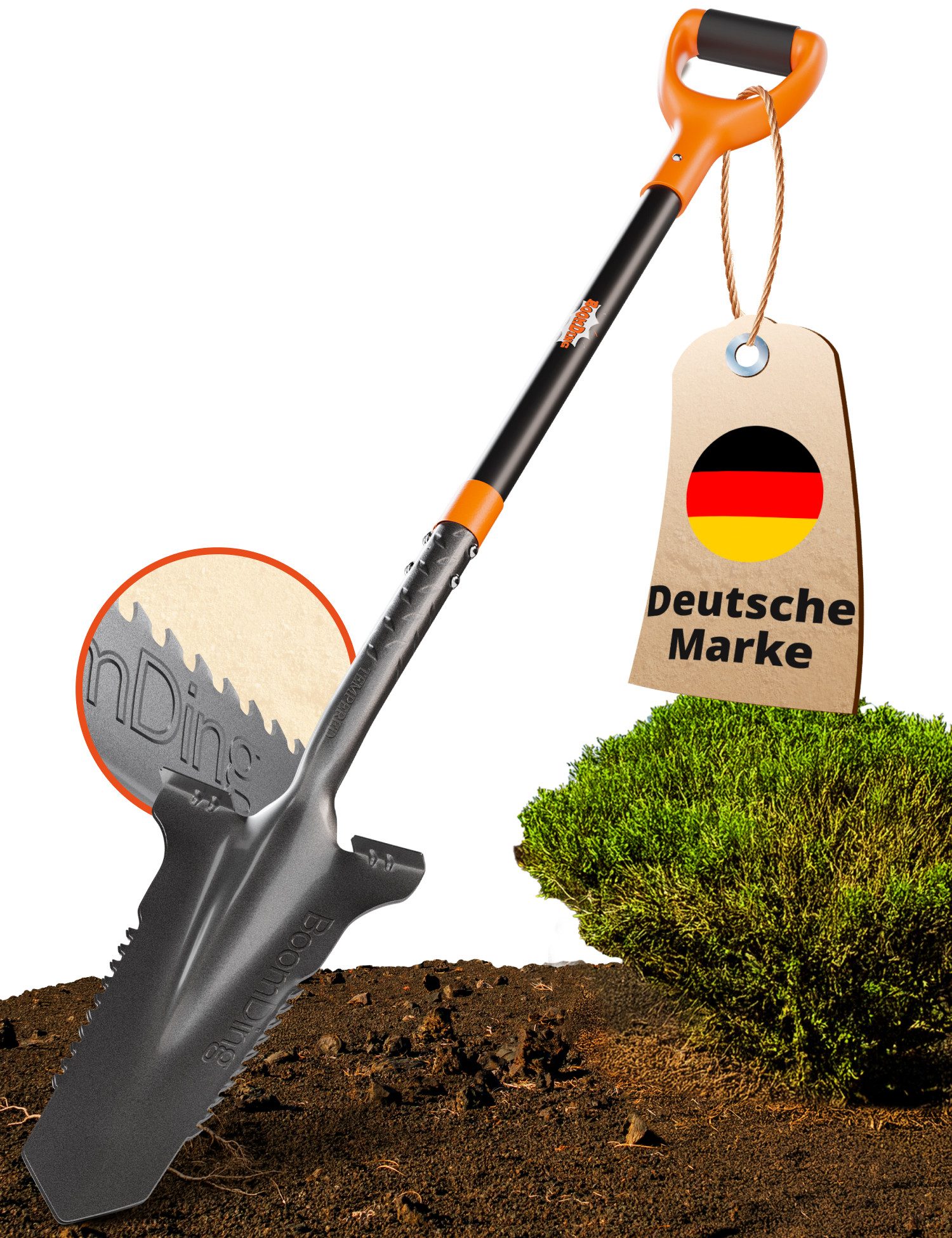 BoomDing Spaten Wurzelspaten Spaten mit Wurzelsäge, (mit Sägezähnen und sta günstig online kaufen