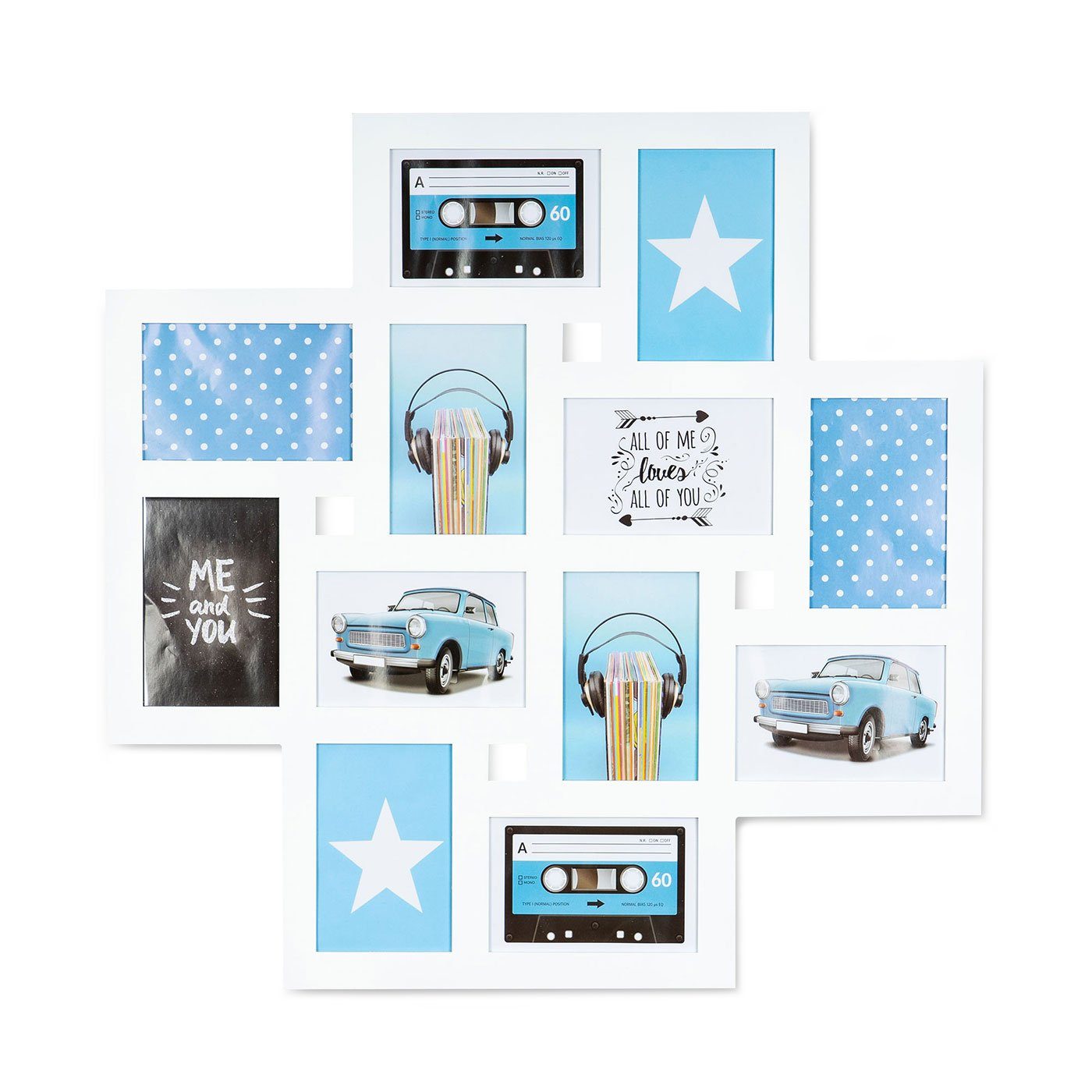 Levandeo® Bilderrahmen Collage, Bilderrahmen Collage 60x60cm günstig online kaufen