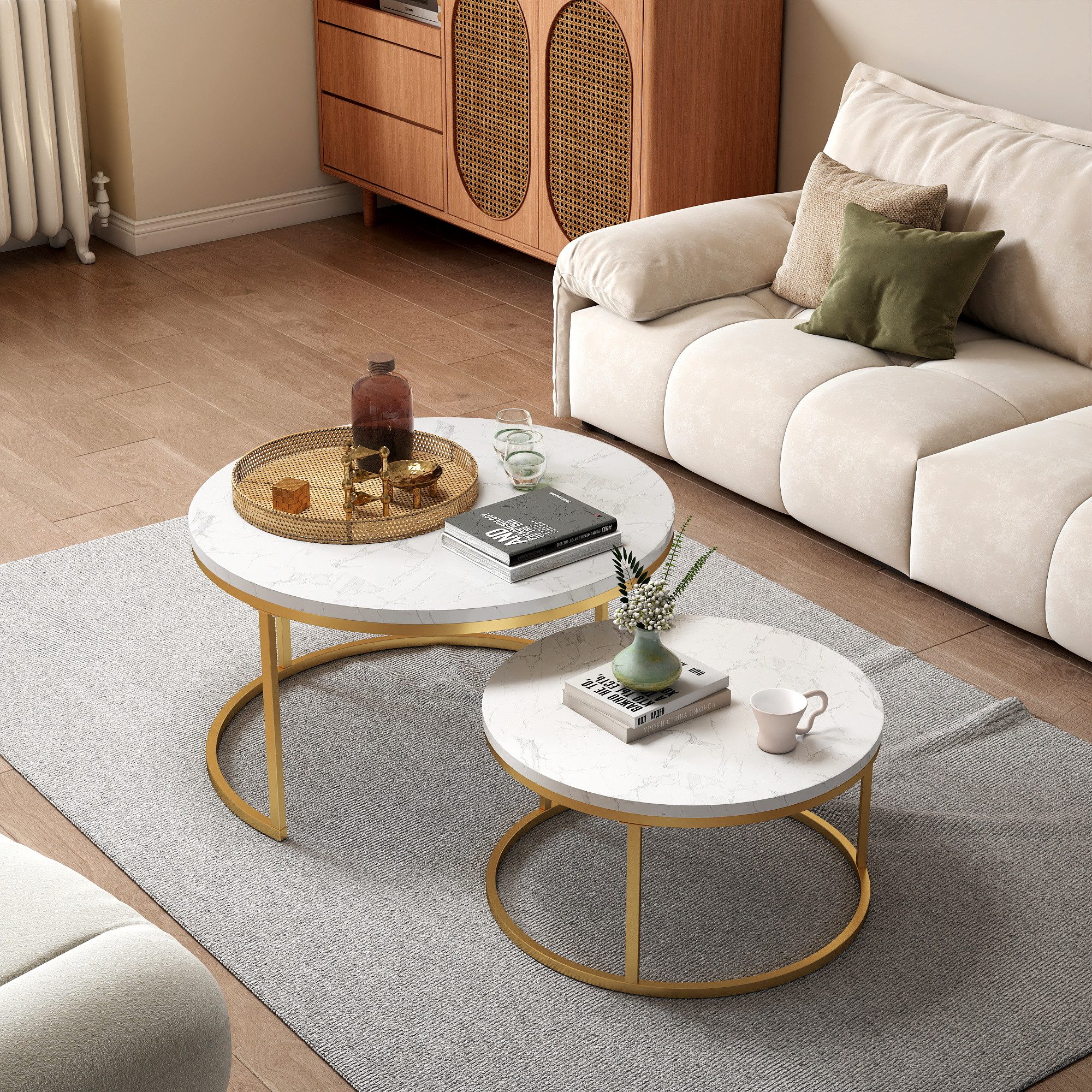 STILVORA Couchtisch Wohnzimmertisch Satztisch stapelbarer Beistelltisch mit günstig online kaufen