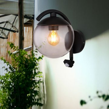 etc-shop Außen-Wandleuchte, Leuchtmittel nicht inklusive, Außenwandleuchte Bewegungsmelder Terrassen Lampe
