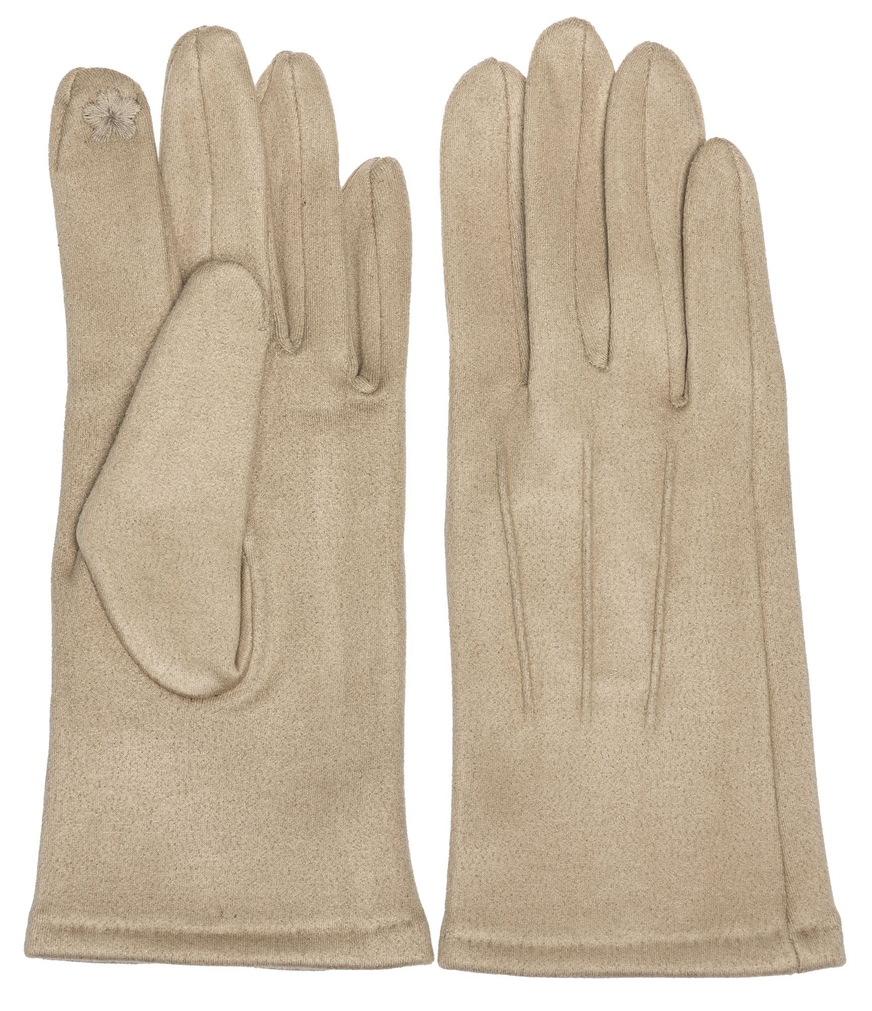 Caspar Strickhandschuhe GLV014 klassisch elegante uni Damen Handschuhe mit 3 Nähten beige