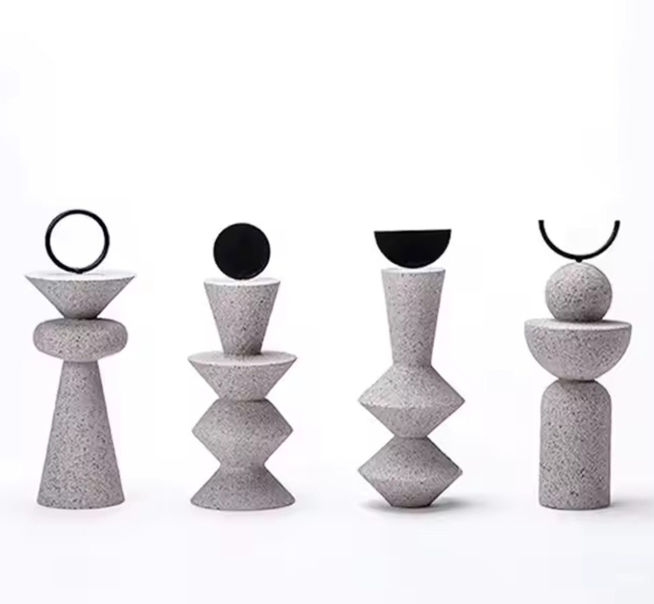 Quality Elegance Dekoobjekt 4er-Set Geometrische Dekoobjekte aus Resin (set, 4 St., 4tlg)