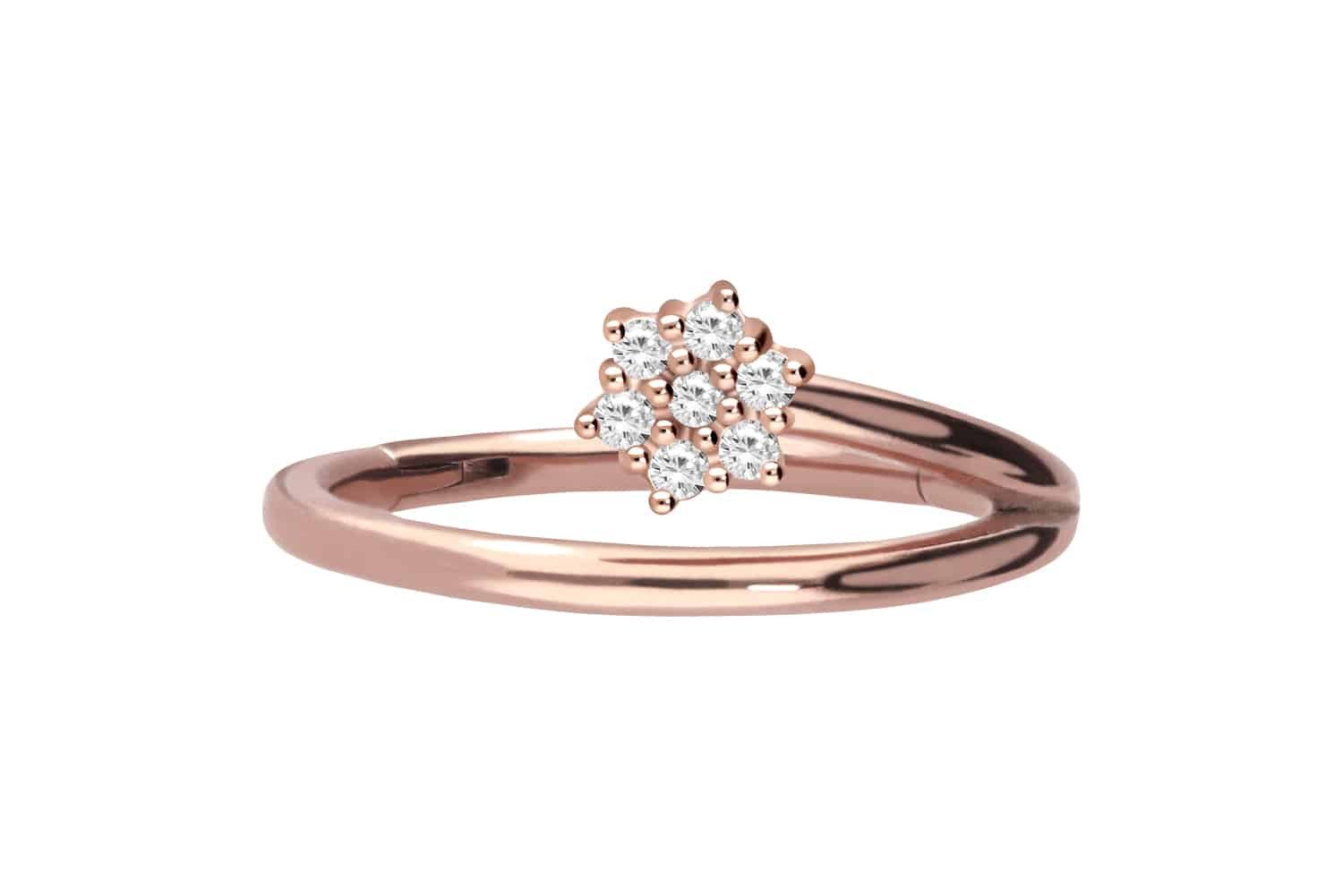Nasenpiercing Chirurgenstahl Segmentring Clicker KRISTALLBLUME