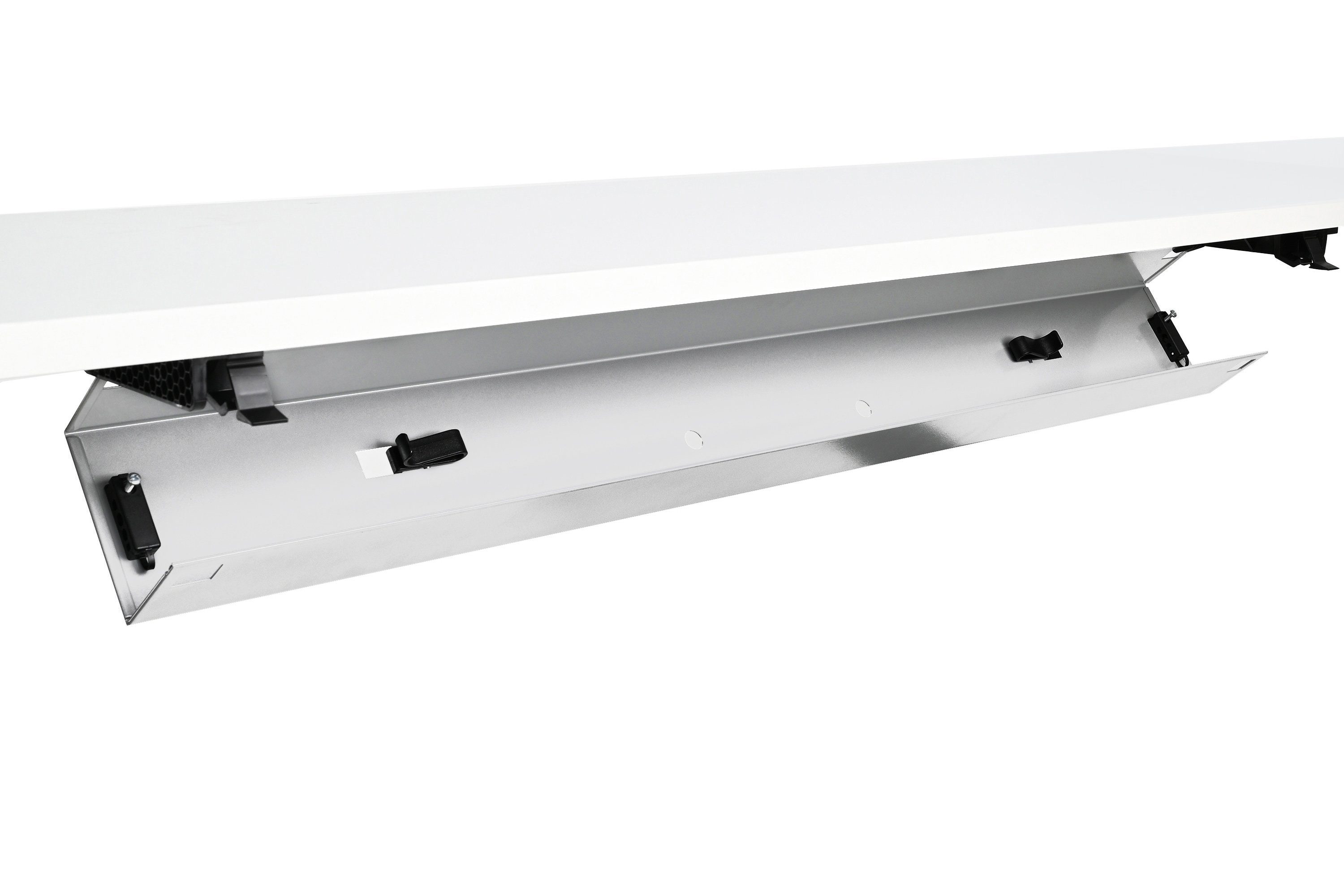 boho office® Kabelkanal, Kabelwanne 107 cm in weiß, beidseitig klappbar mit viel Stauraum