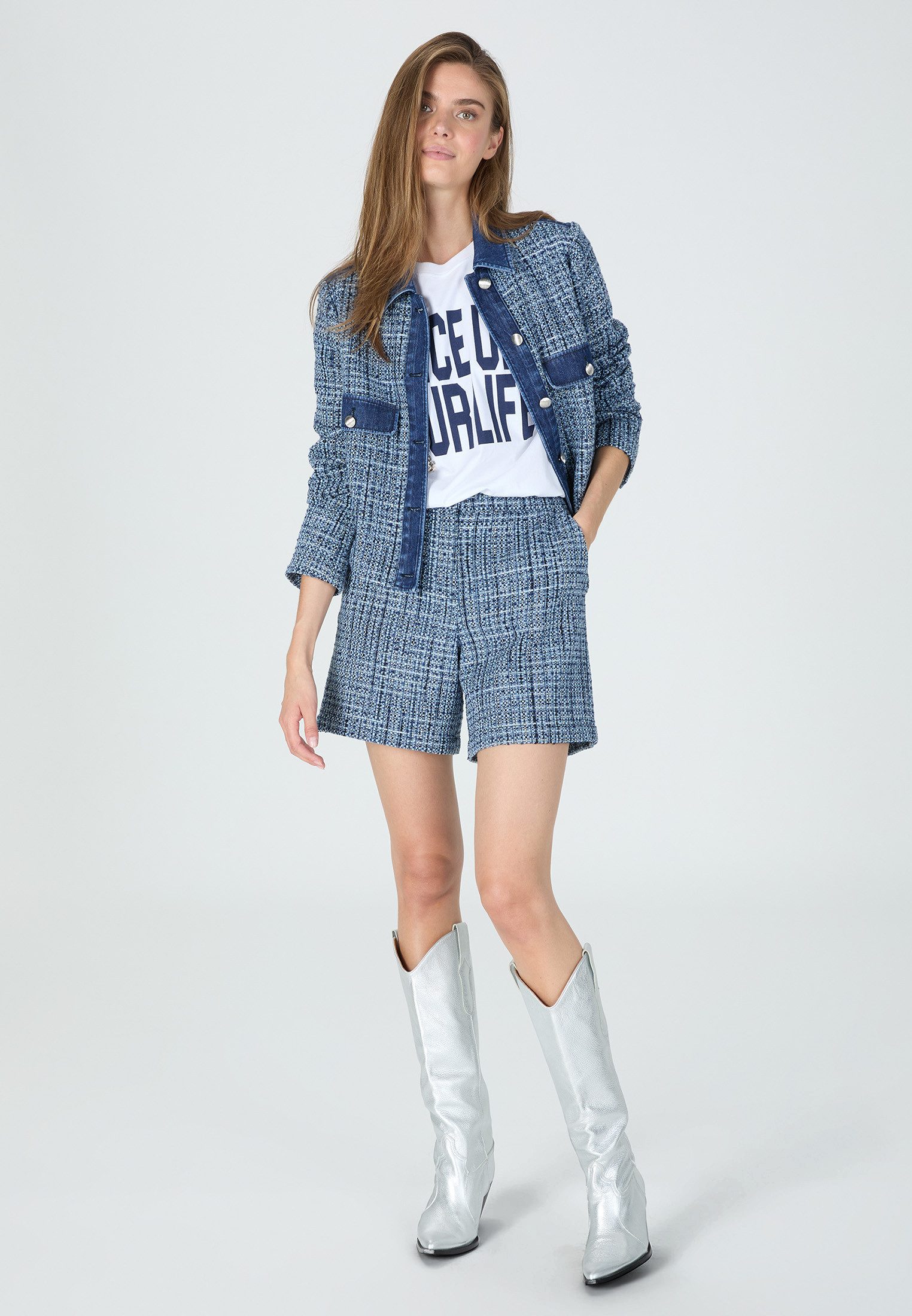 MARC AUREL Jeansjacke aus Indigo Tweed günstig online kaufen