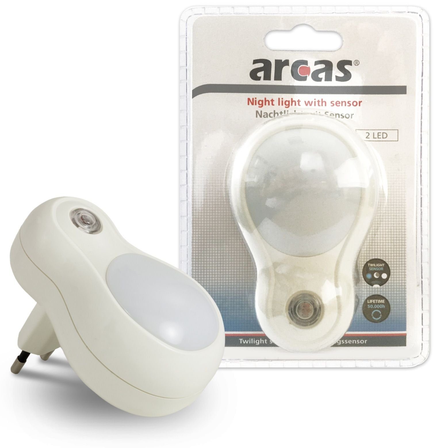 V~ 230 mit Nachtlicht Sensor, 30740011 Arcas Nachtlicht ARCAS