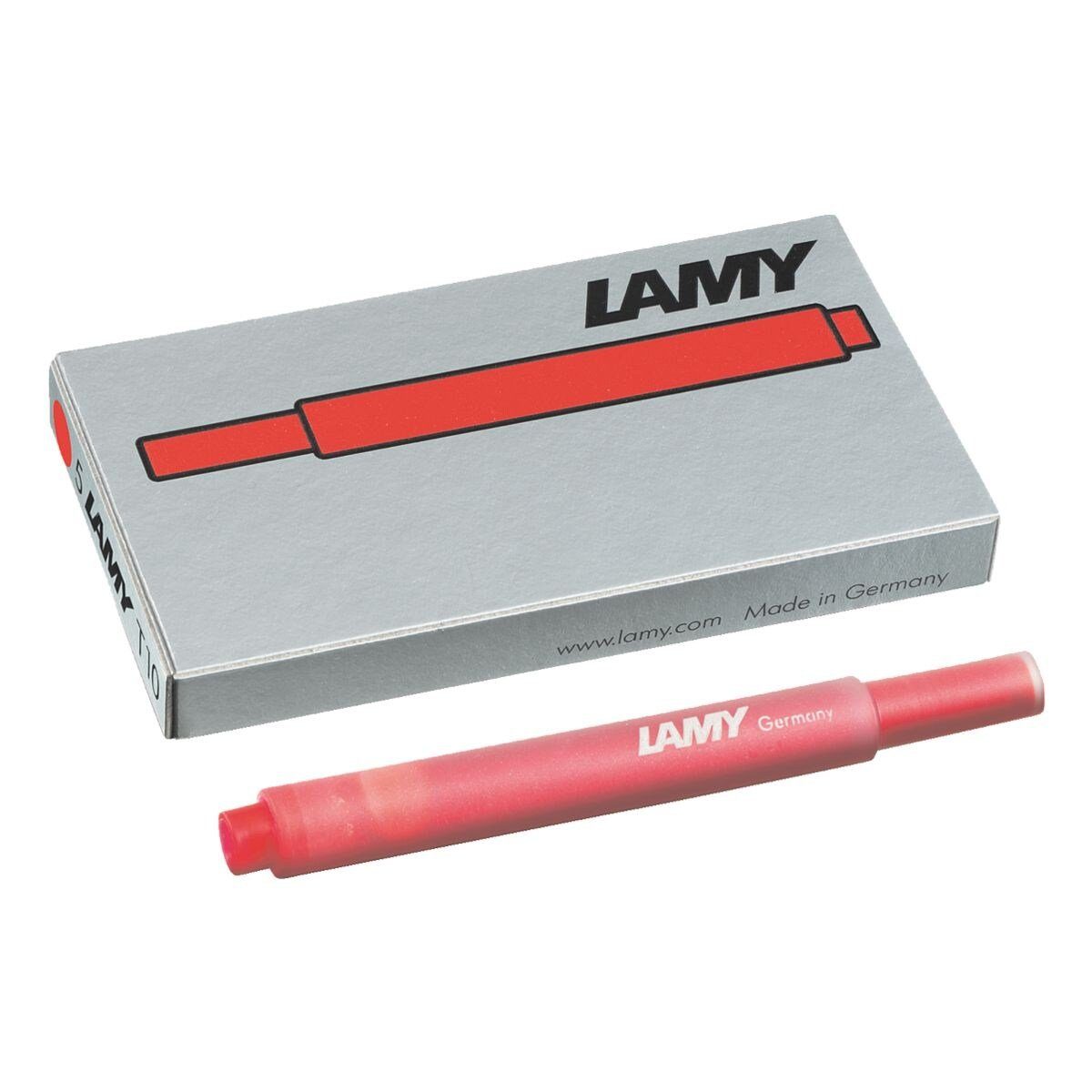 LAMY T 10 Großraumpatrone Tintenpatrone (5-tlg., auswaschbar) rot